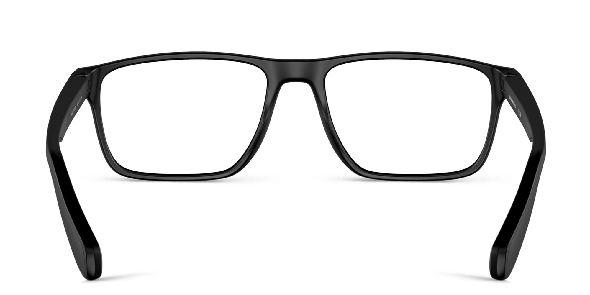 Emporio Armani Logo Wide Rectangle Eyeglasses in Matte Black – Product Photo 4