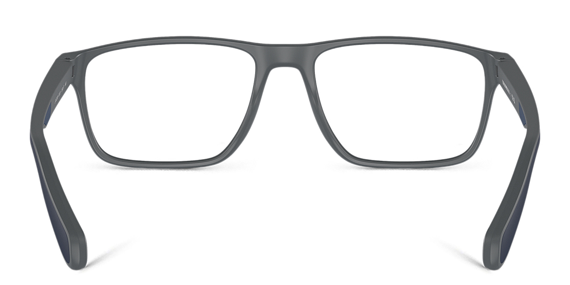 Emporio Armani Logo Wide Rectangle Eyeglasses in Matte Dark Grey – Product Photo 4