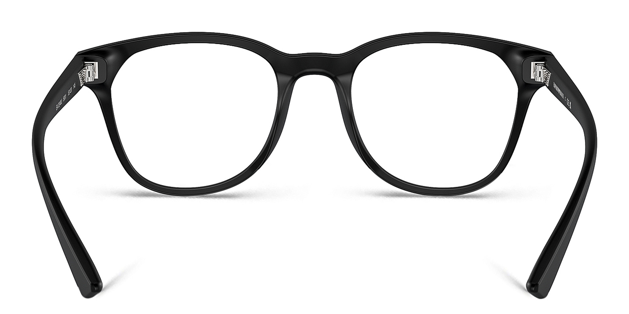 Shop Emporio Armani Logo Panthos Eyeglasses in Matte Black online.