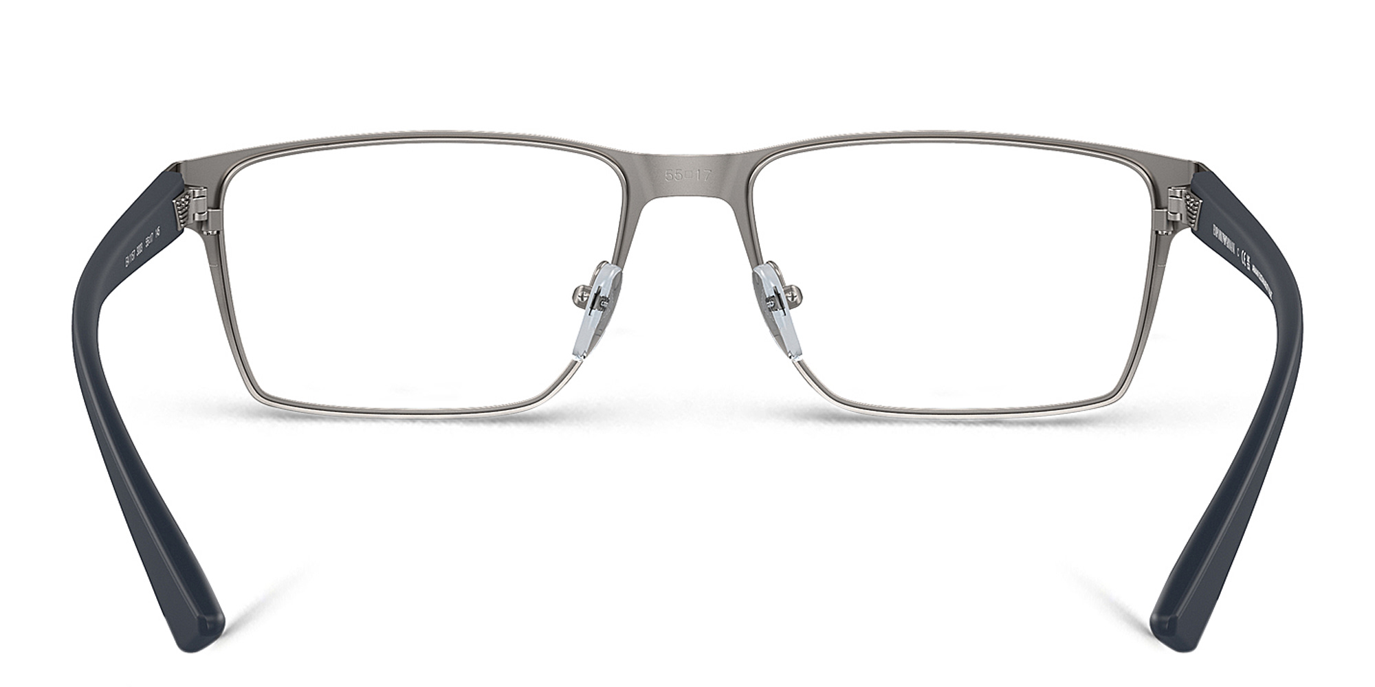 Emporio Armani Logo Wide Rectangle Eyeglasses in Matte Gunmetal – Product Photo 4