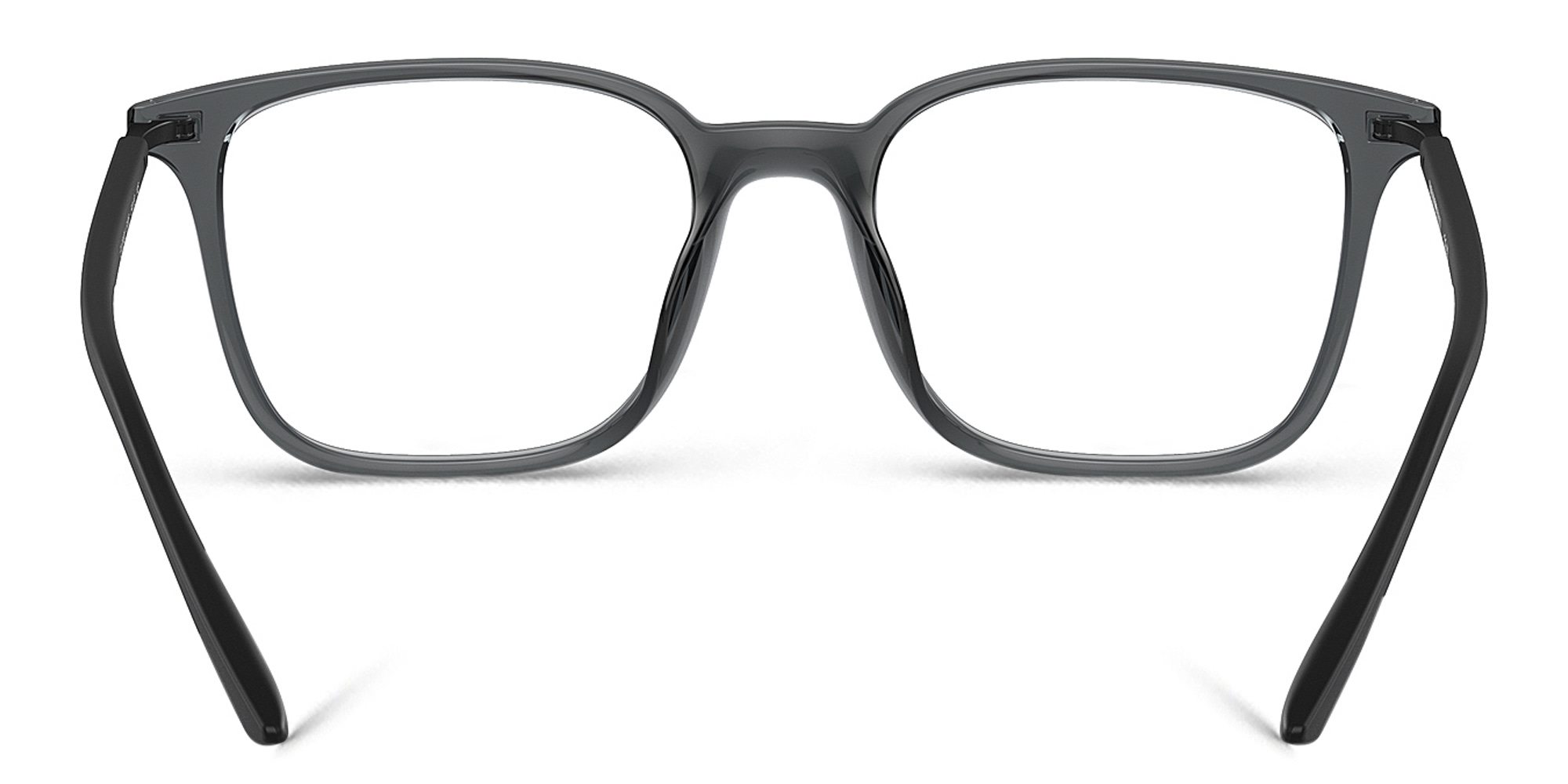 Emporio Armani Logo Square Eyeglasses in Shiny Transparent Black – Product Photo 4