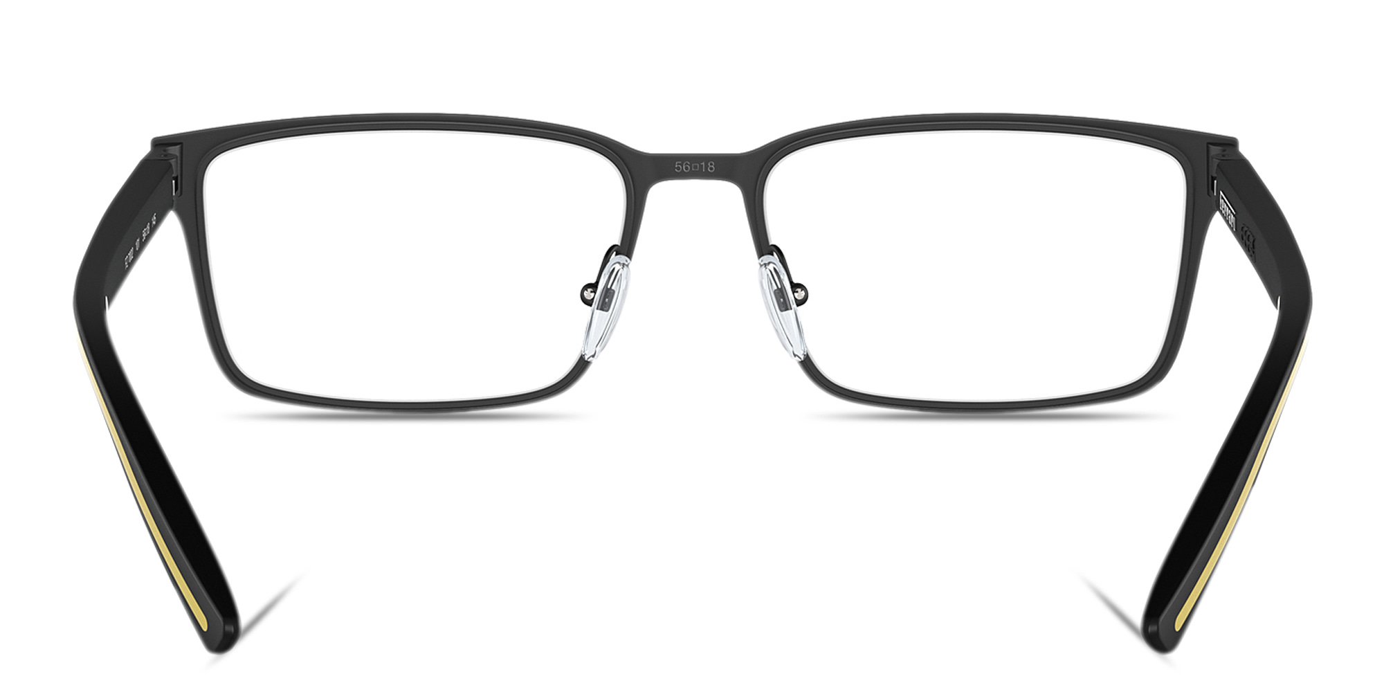 Shop SCUDERIA FERRARI Logo Wide Rectangle Eyeglasses in Black online.