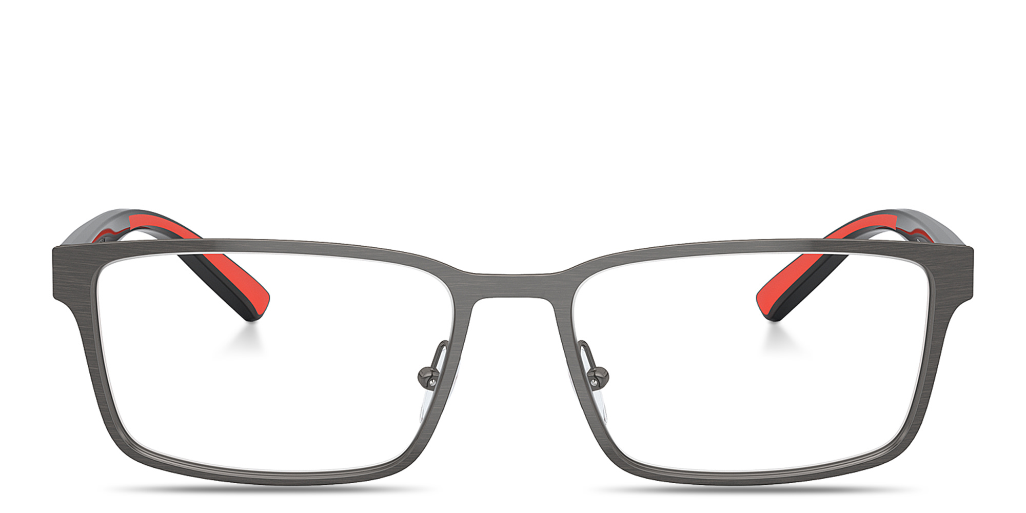 SCUDERIA FERRARI Logo Wide Rectangle Eyeglasses in Gunmetal – Product Photo 1