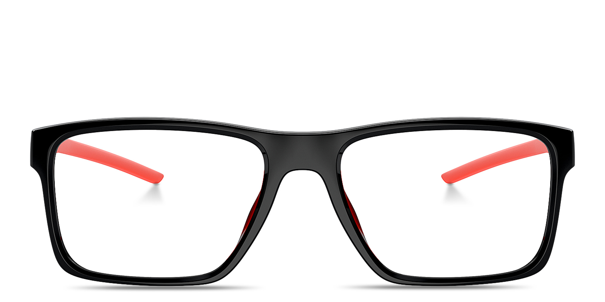 SCUDERIA FERRARI Logo Wide Rectangle Eyeglasses in Black – Product Photo 1