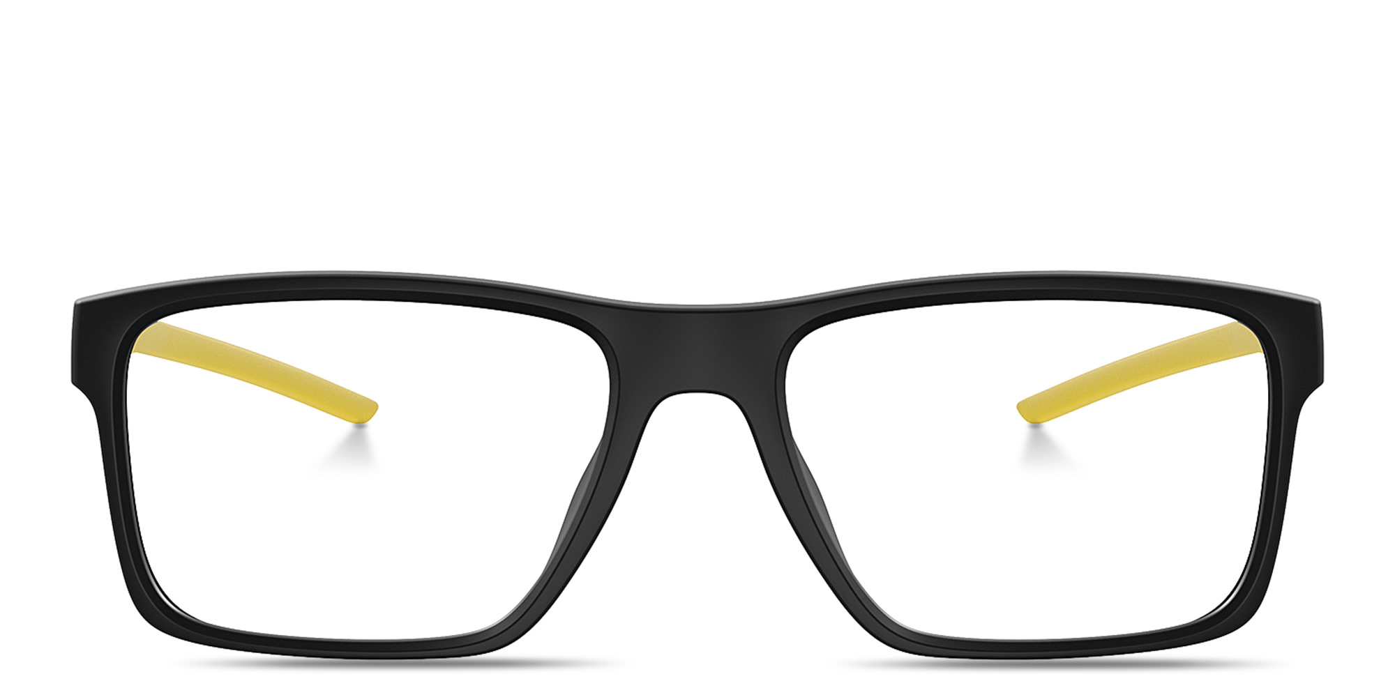 Shop SCUDERIA FERRARI Logo Wide Rectangle Eyeglasses in Rubber Black online.