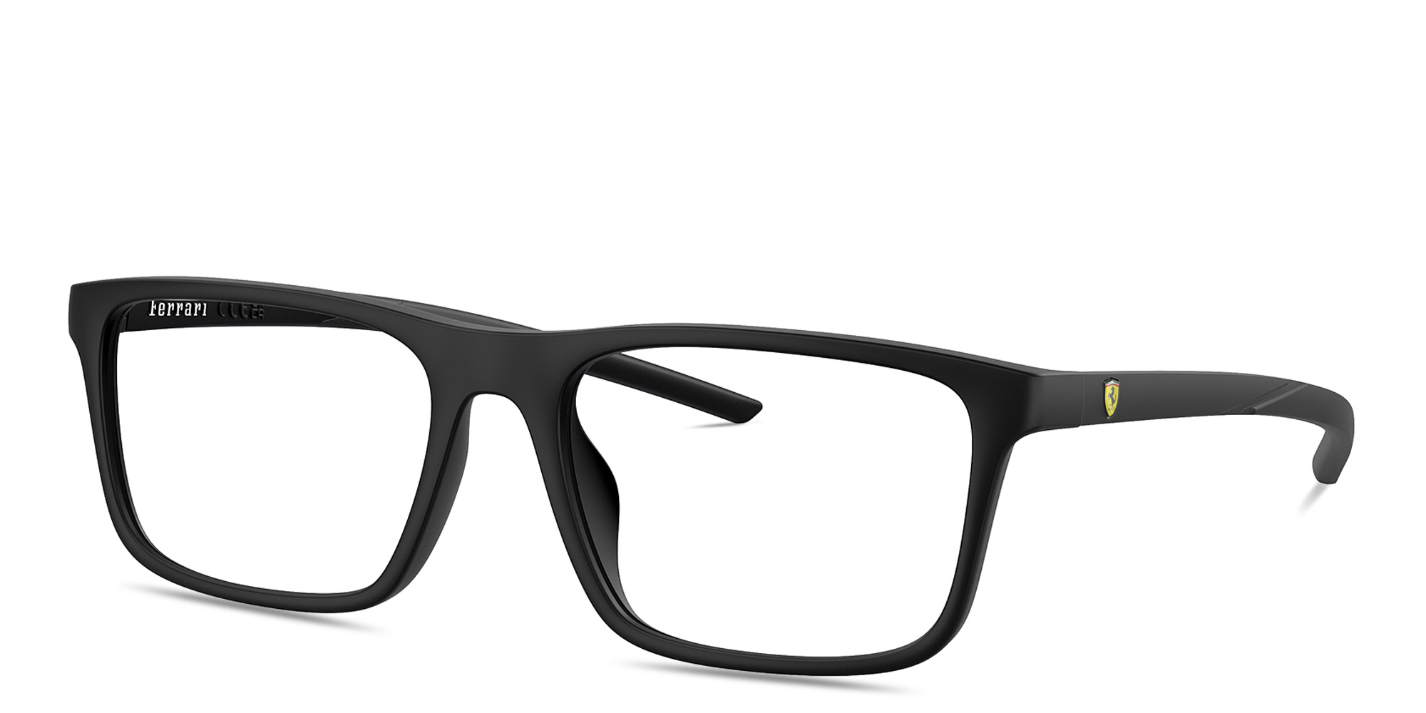 SCUDERIA FERRARI Logo Wide Square Eyeglasses in Black – Product Photo 2