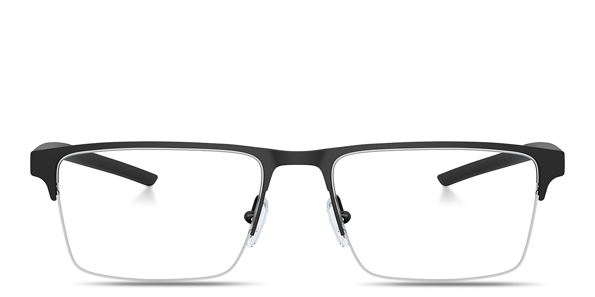 SCUDERIA FERRARI Logo Half-Rim Wide Square Eyeglasses in Black – Product Photo 1