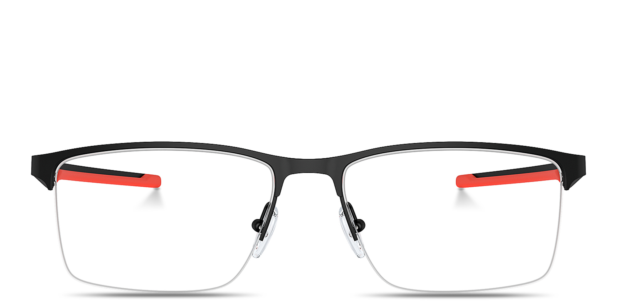 SCUDERIA FERRARI Logo Half-Rim Wide Rectangle Eyeglasses in Black – Product Photo 1