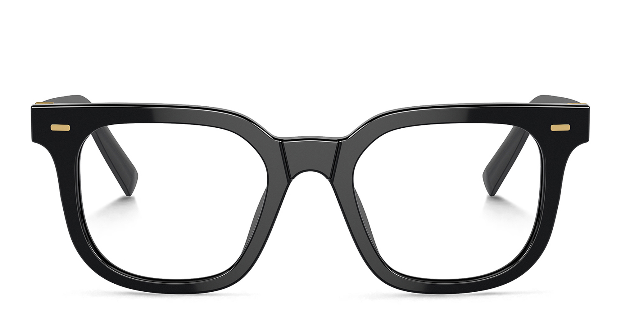 Shop MIU MIU Vertical Logo Square Eyeglasses in Black online.