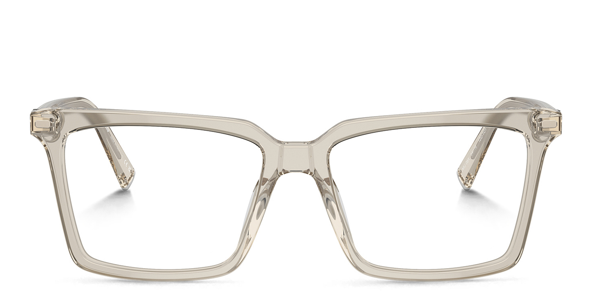 Shop MIU MIU Vertical Logo Square Eyeglasses in Grey online.