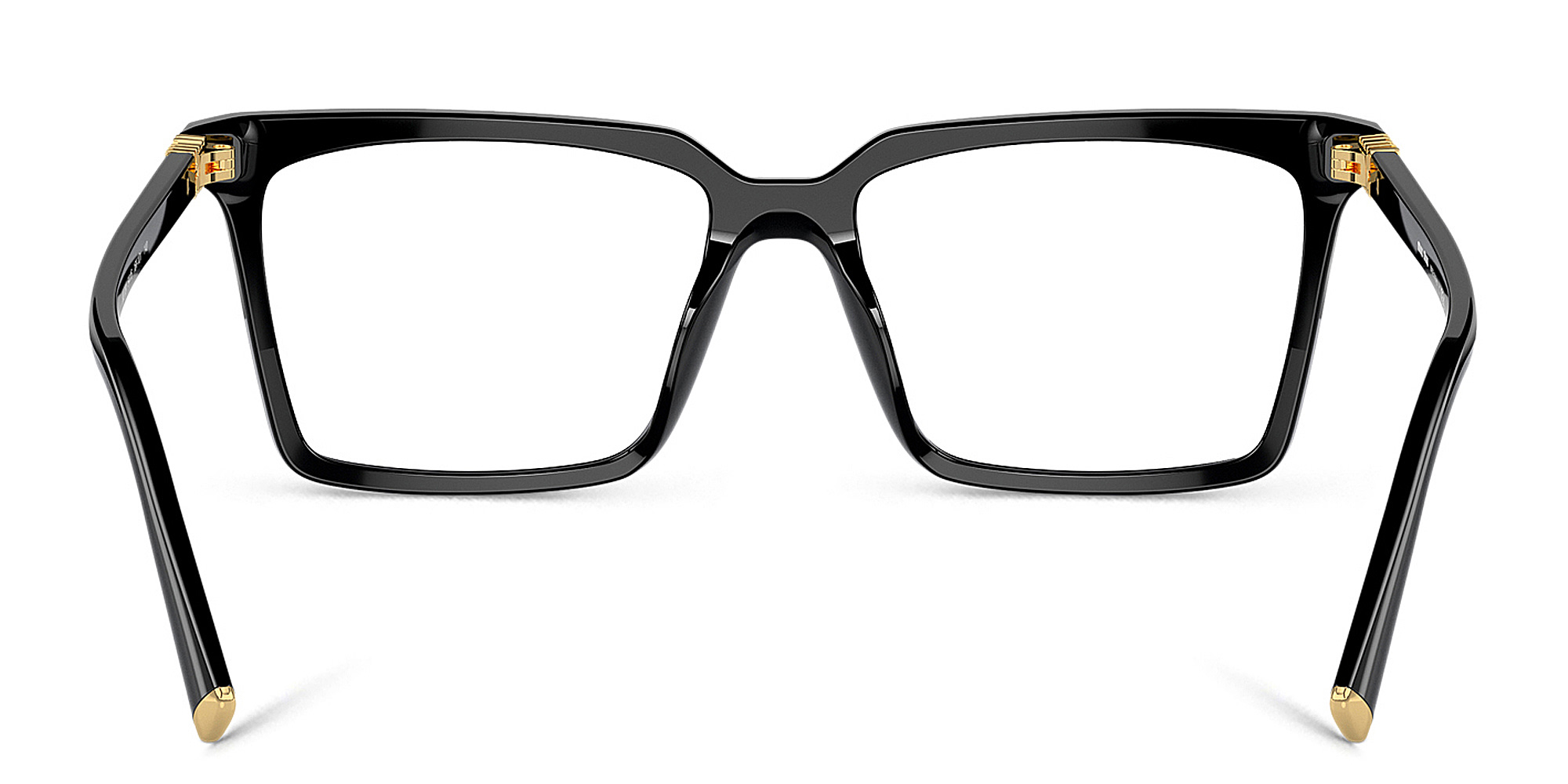 Shop MIU MIU Vertical Logo Square Eyeglasses in Black online.