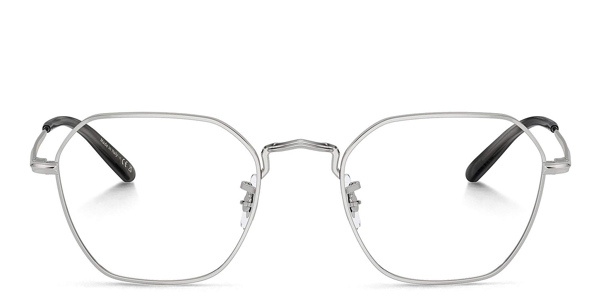 Shop OLIVER PEOPLES Levison Unisex Irregular Eyeglasses in Silver online.