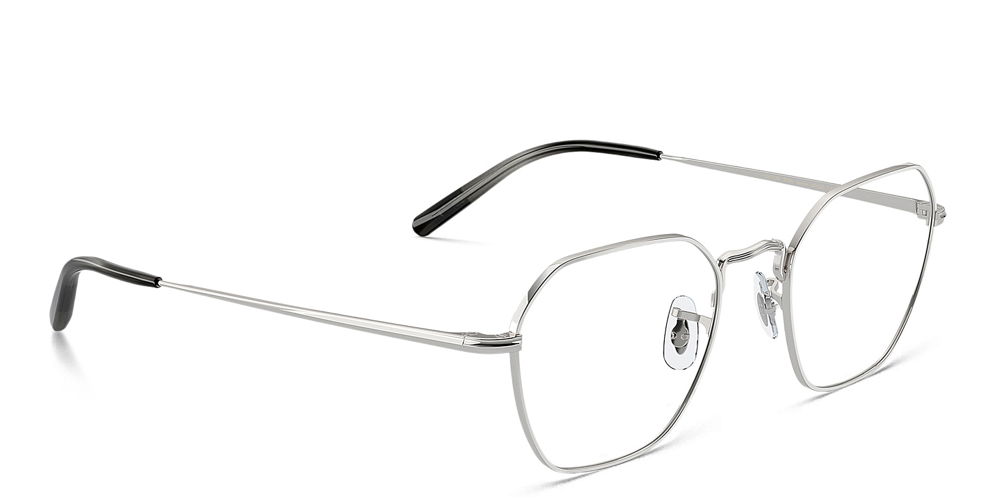 Shop OLIVER PEOPLES Levison Unisex Irregular Eyeglasses in Silver online.
