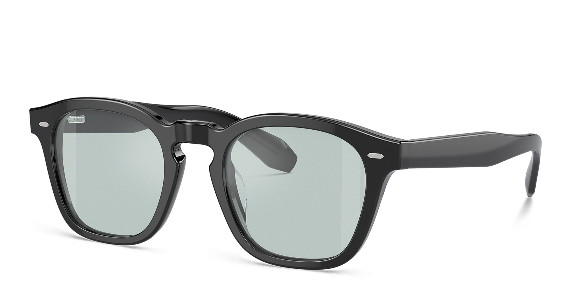 Shop OLIVER PEOPLES N.03 Unisex Square Eyeglasses in Black online.