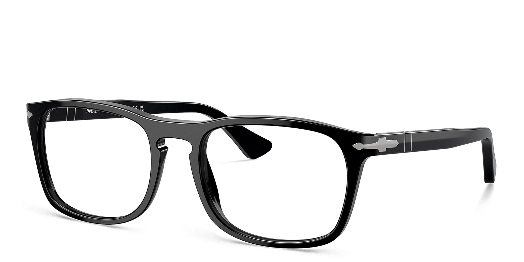 Shop PERSOL Unisex Pillow Eyeglasses in Black online.