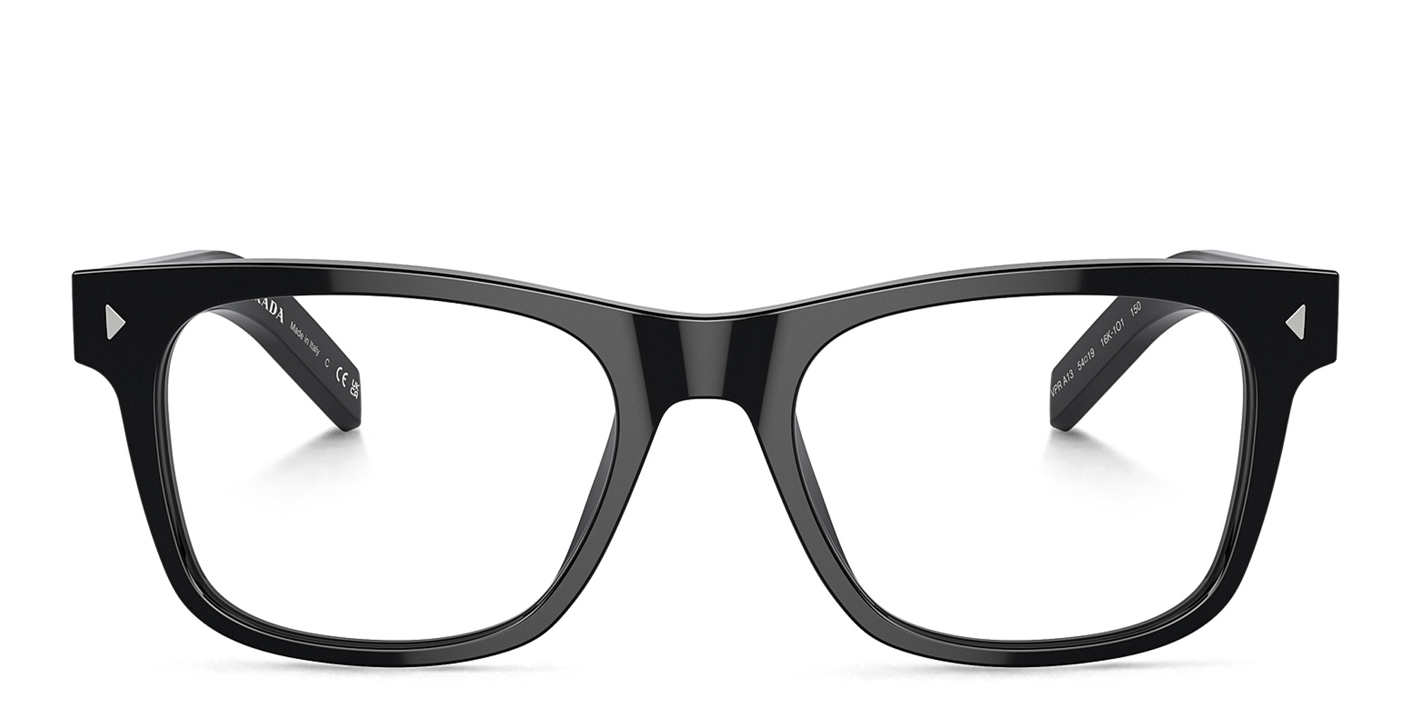 Shop PRADA Logo Pillow Eyeglasses in Black online.