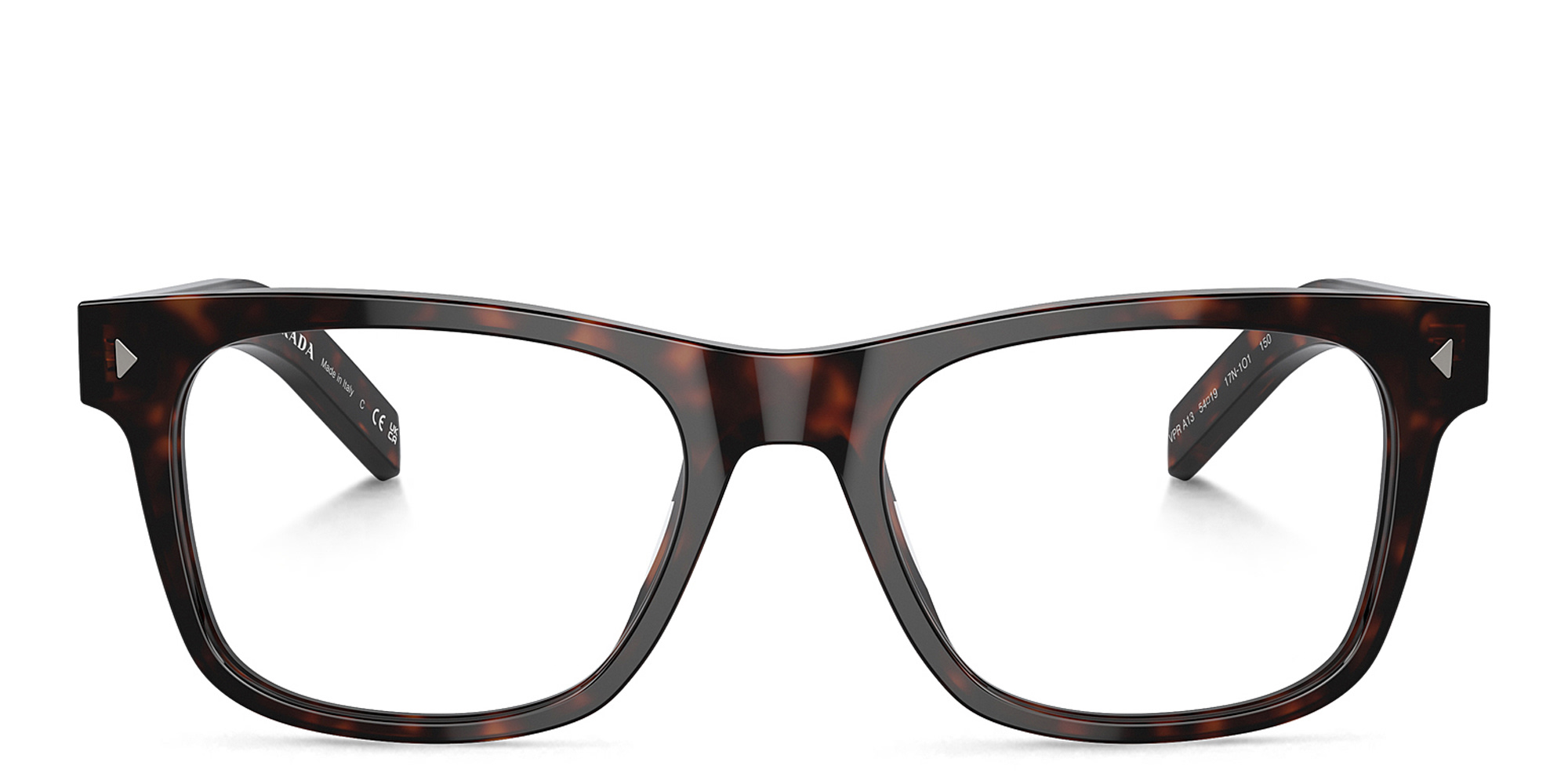 Shop PRADA Logo Pillow Eyeglasses in Tortoise online.