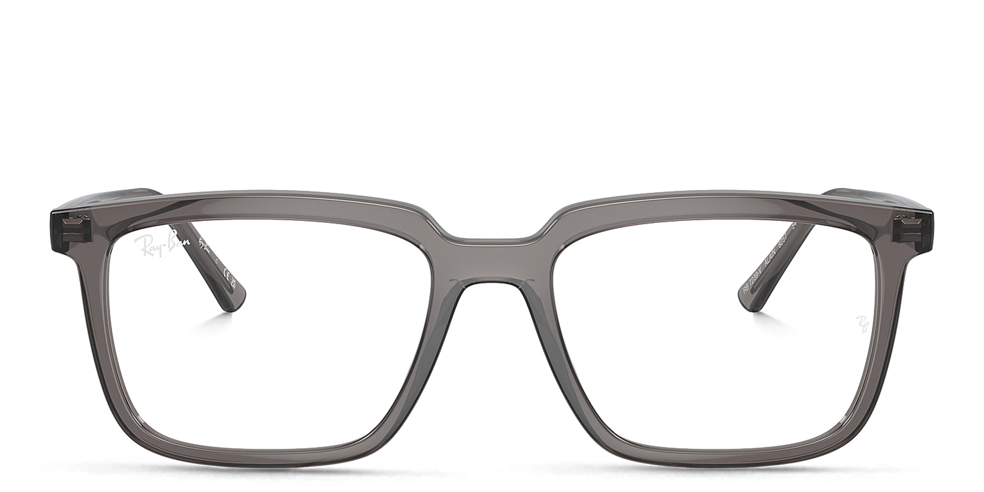 Shop Ray-Ban Alain Optics Unisex Rectangle Eyeglasses in Opal Dark Grey online.