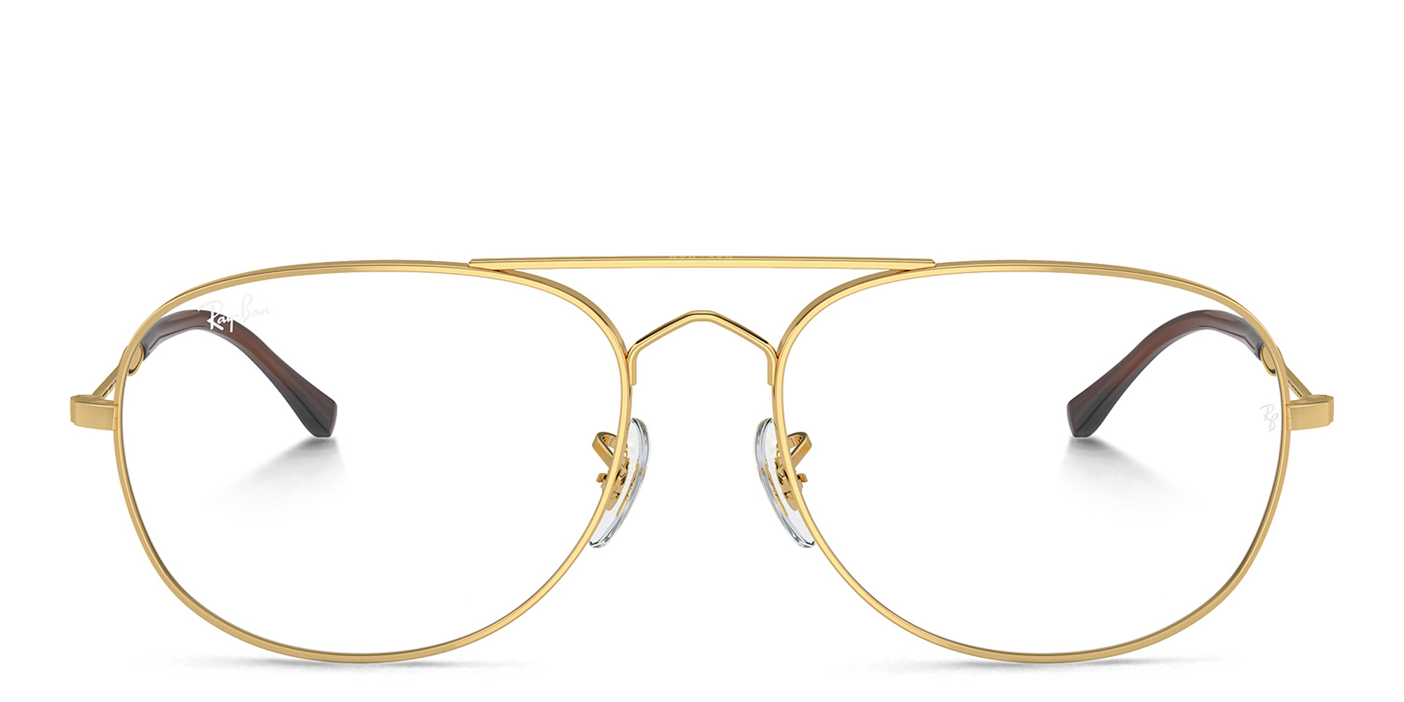 Ray-Ban Bain Bridge Optics Unisex Wide Pilot Eyeglasses in Gold – Product Photo 1