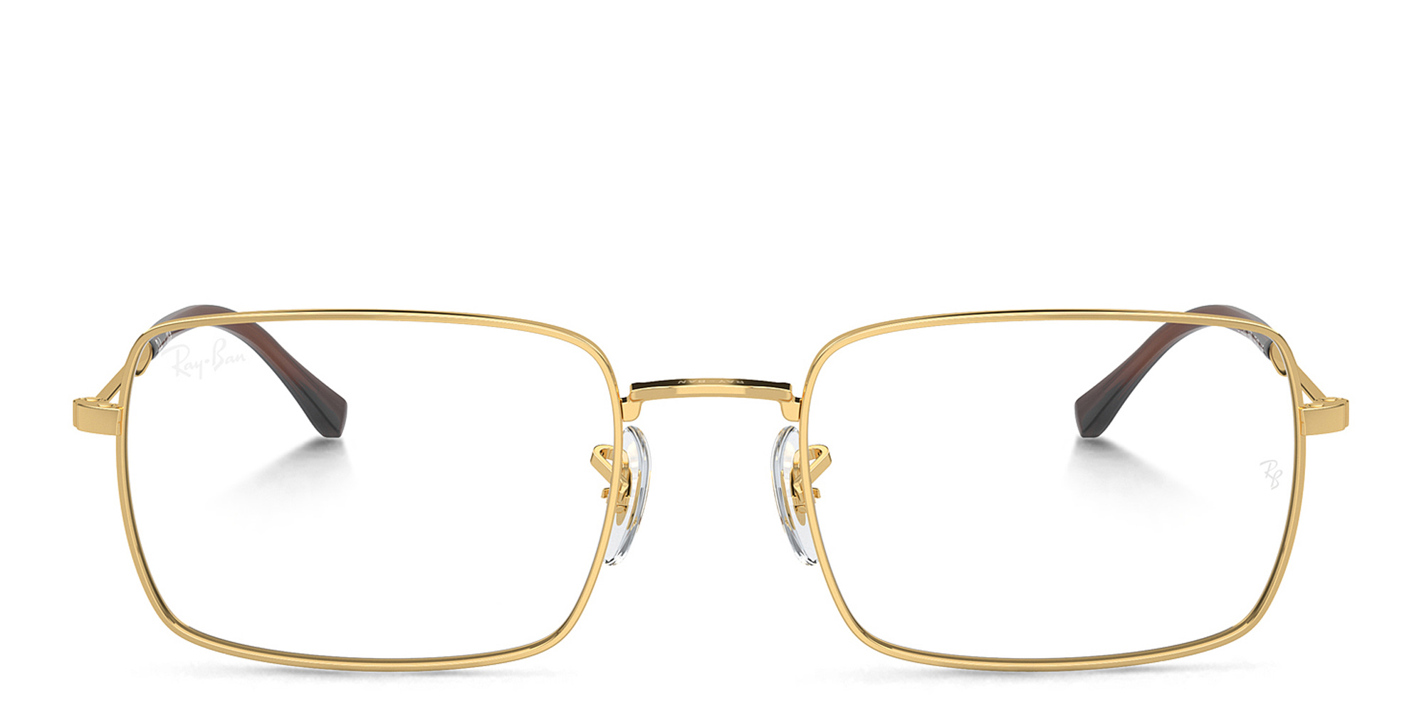 Ray-Ban Optics Unisex Rectangle Eyeglasses in Gold – Product Photo 1