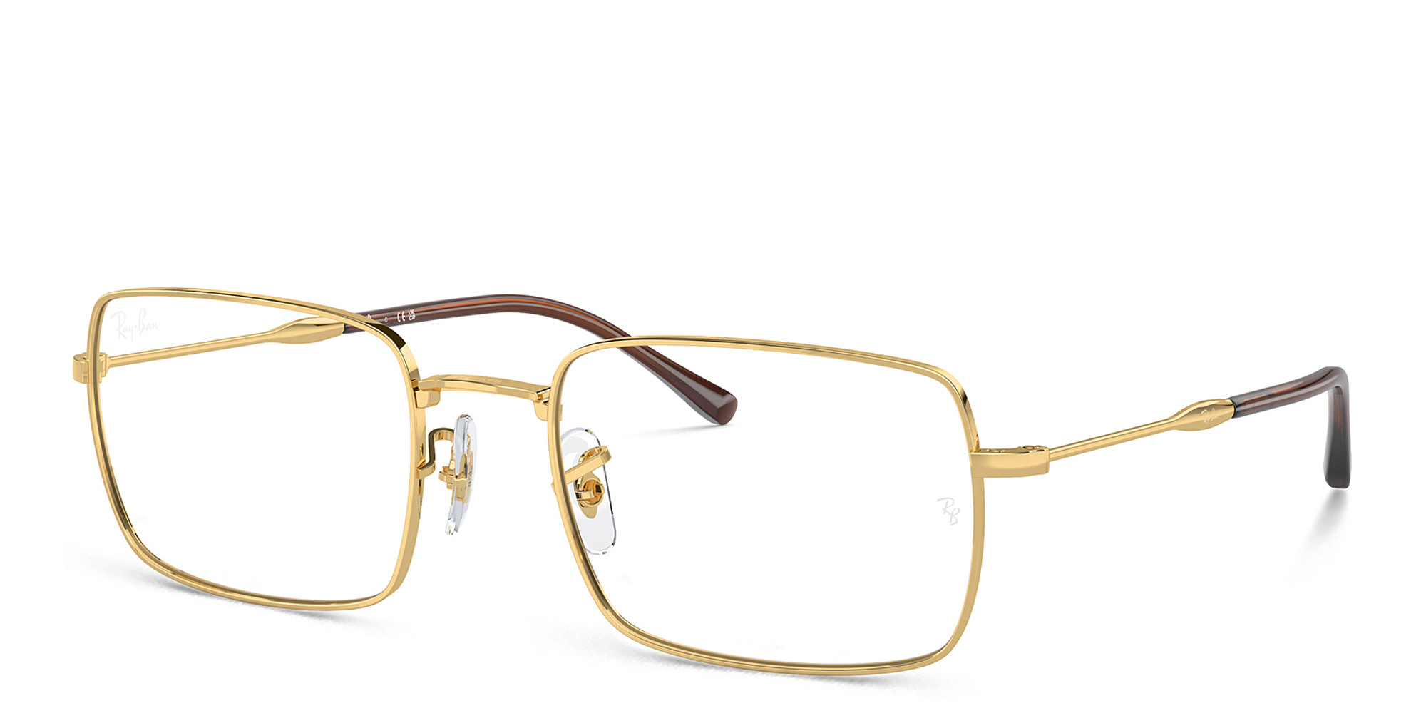 Ray-Ban Optics Unisex Rectangle Eyeglasses in Gold – Product Photo 2