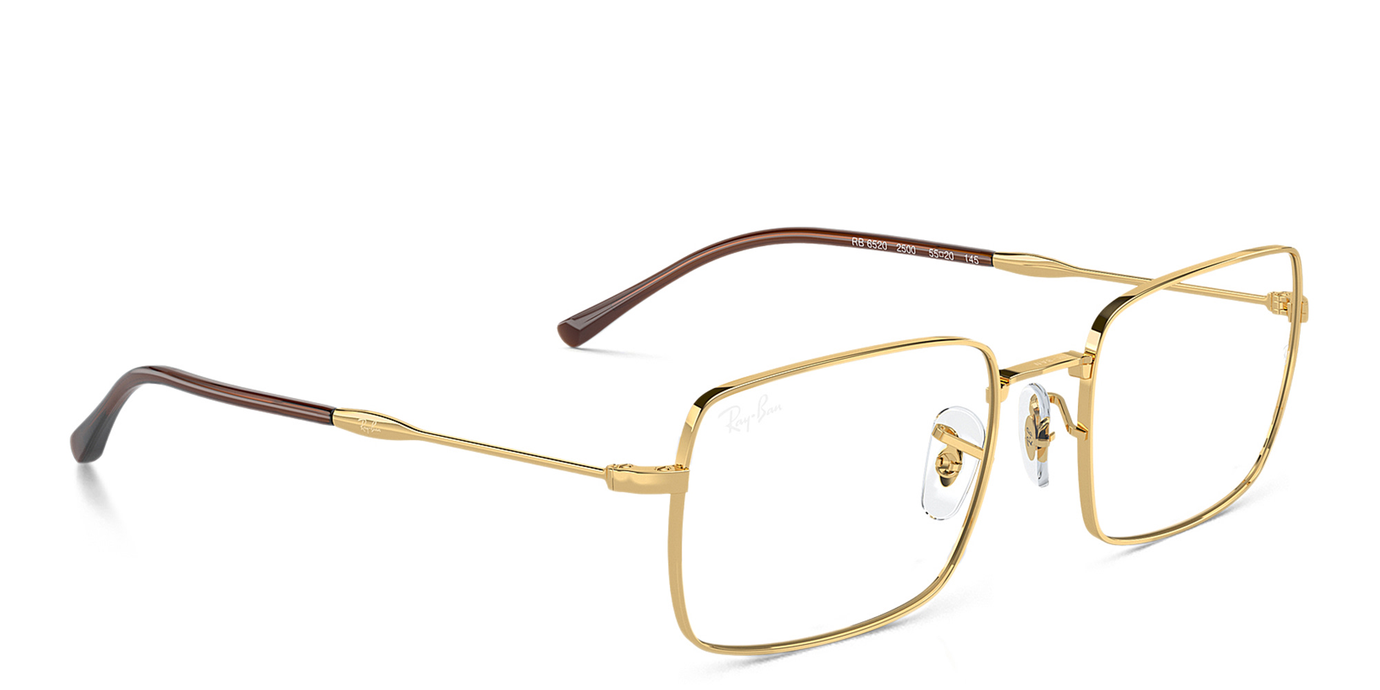 Ray-Ban Optics Unisex Rectangle Eyeglasses in Gold – Product Photo 4