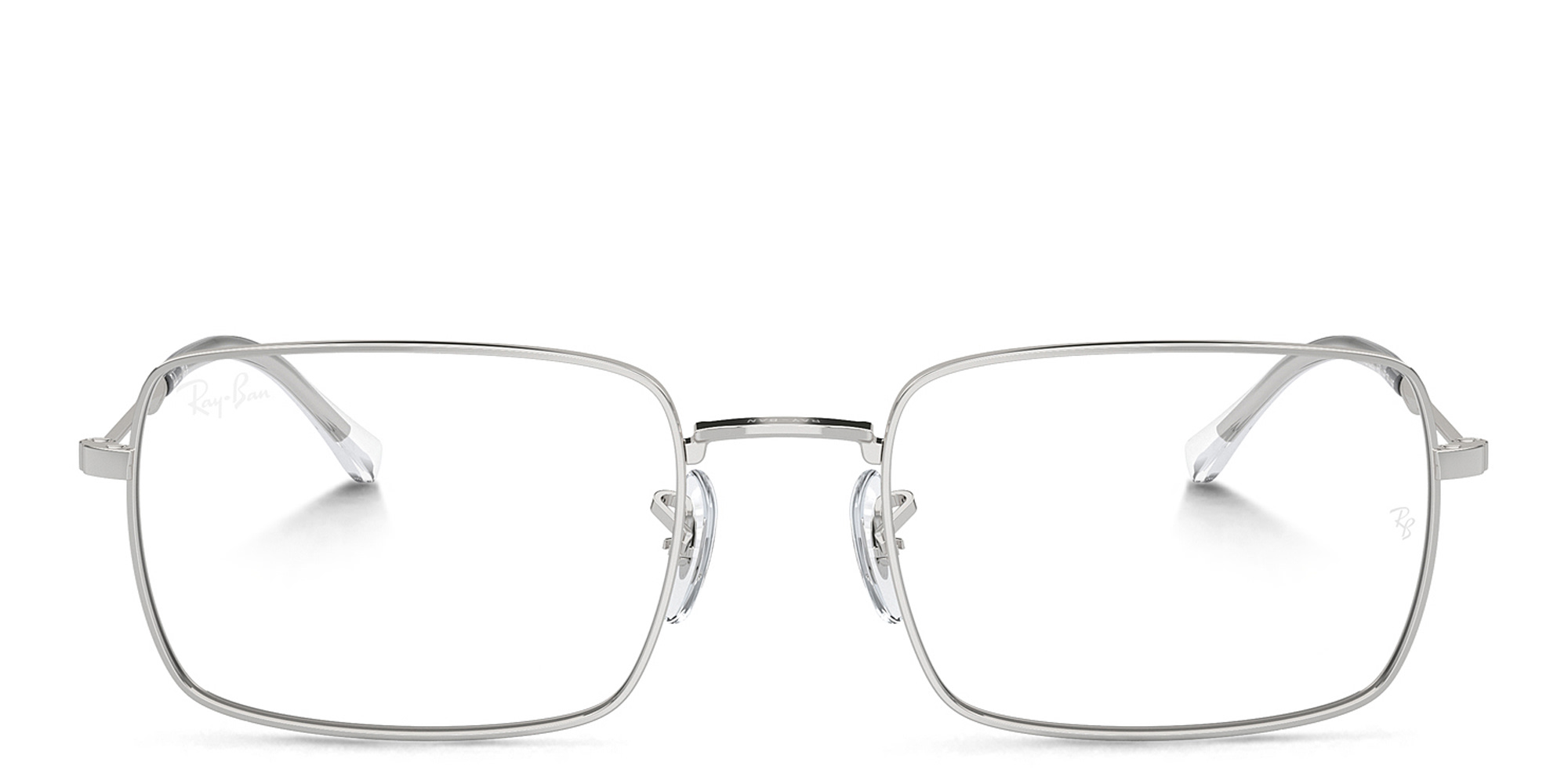 Ray-Ban Optics Unisex Rectangle Eyeglasses in Silver – Product Photo 1