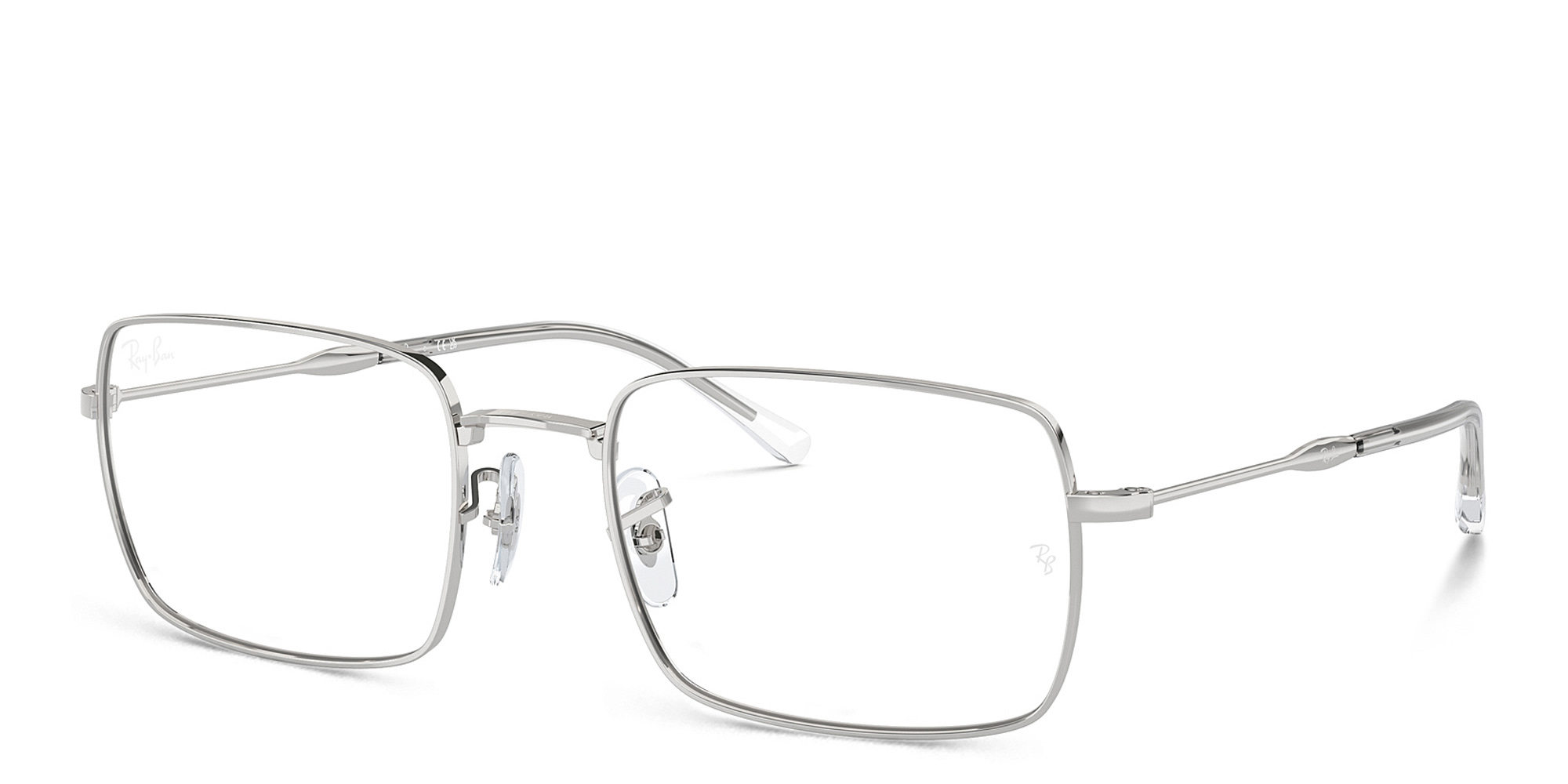 Ray-Ban Optics Unisex Rectangle Eyeglasses in Silver – Product Photo 2