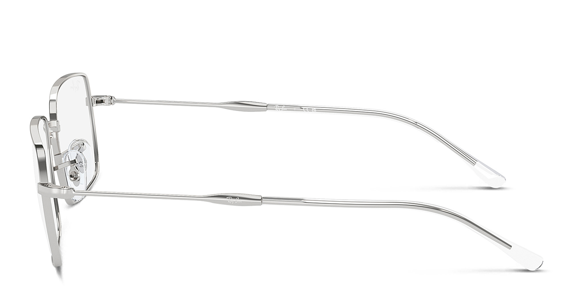 Ray-Ban Optics Unisex Rectangle Eyeglasses in Silver – Product Photo 3