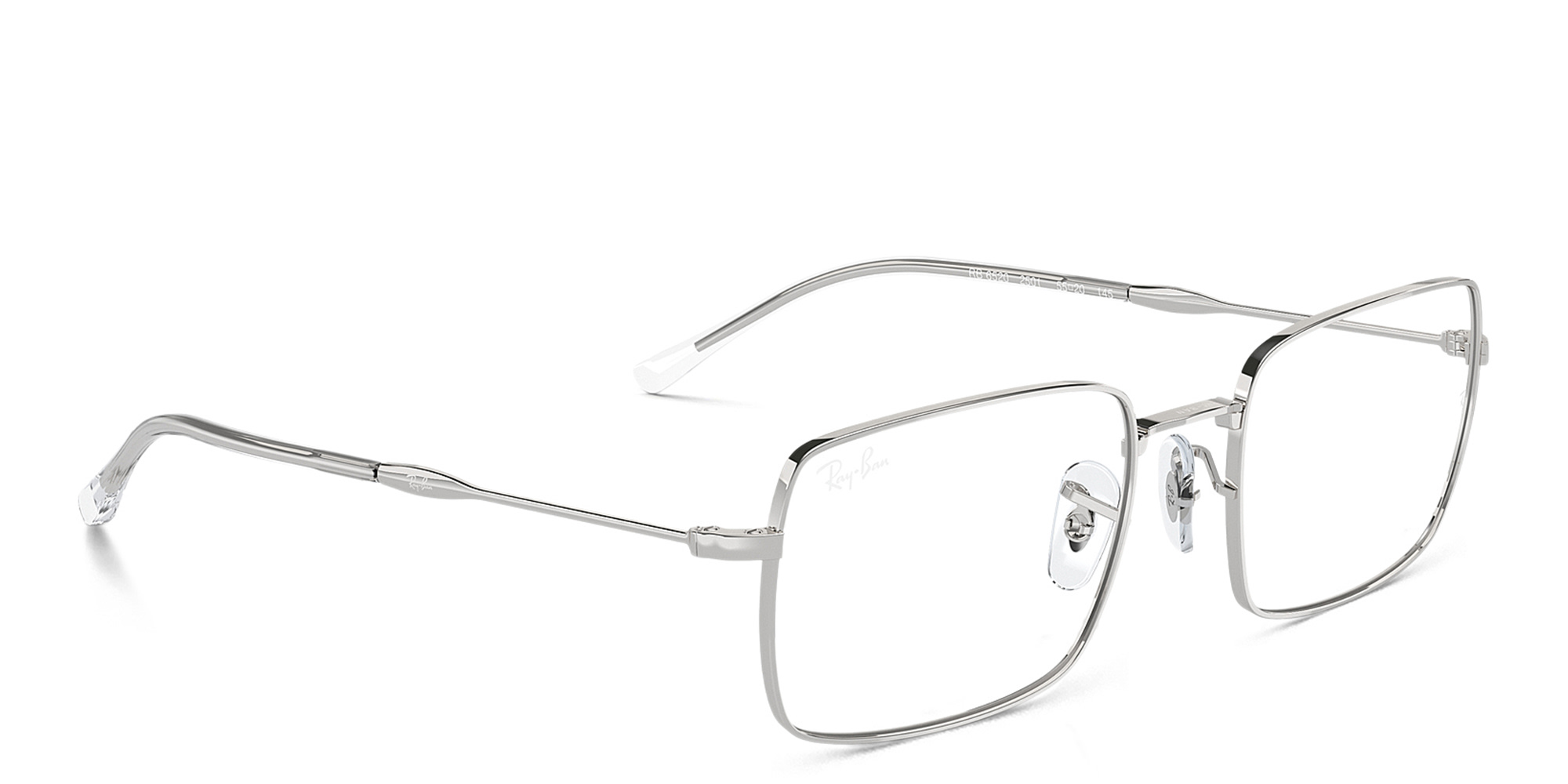 Ray-Ban Optics Unisex Rectangle Eyeglasses in Silver – Product Photo 4