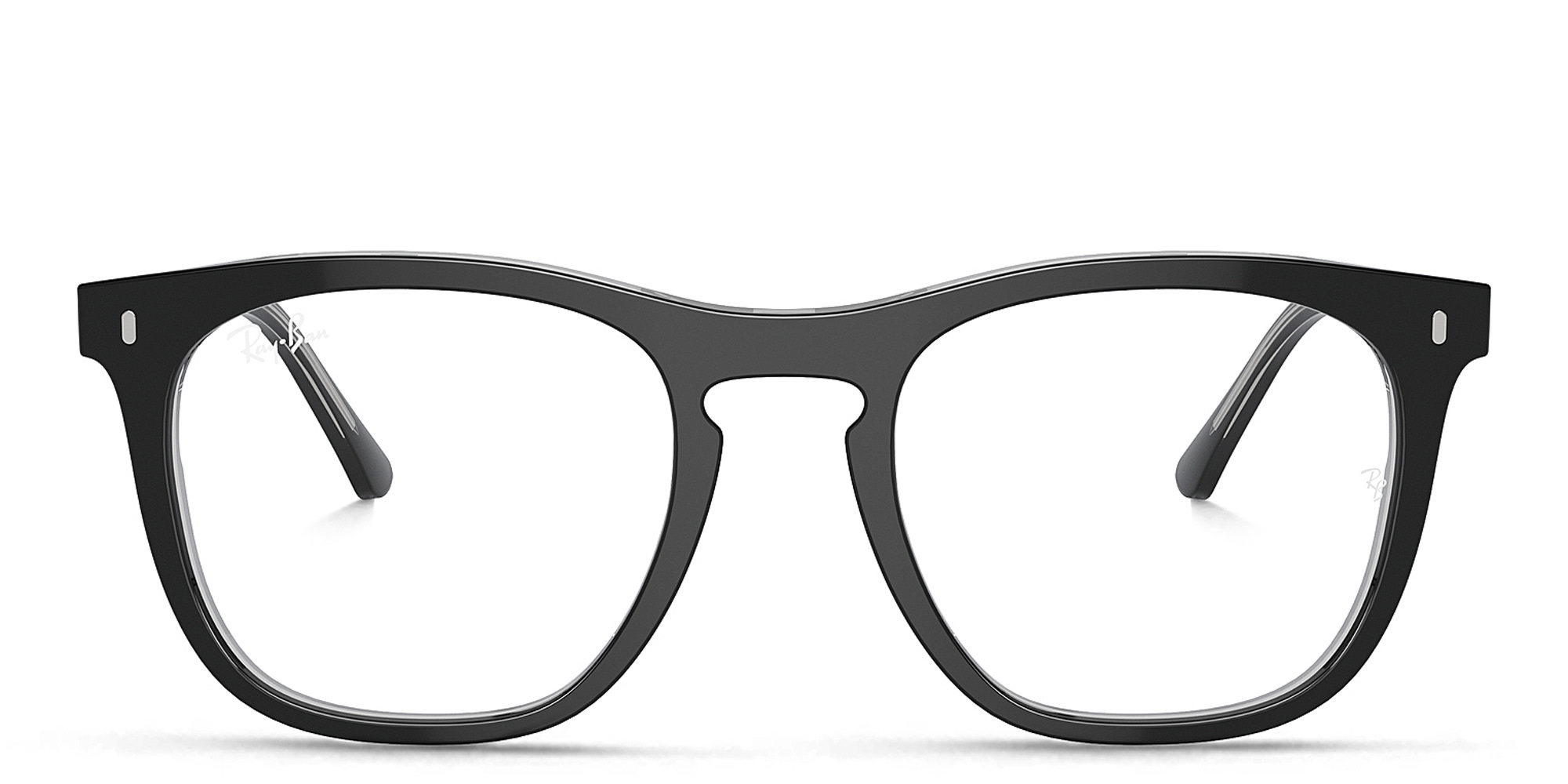 Ray-Ban Optics Unisex Square Eyeglasses in Dark Grey On Transparent Light Grey – Product Photo 1