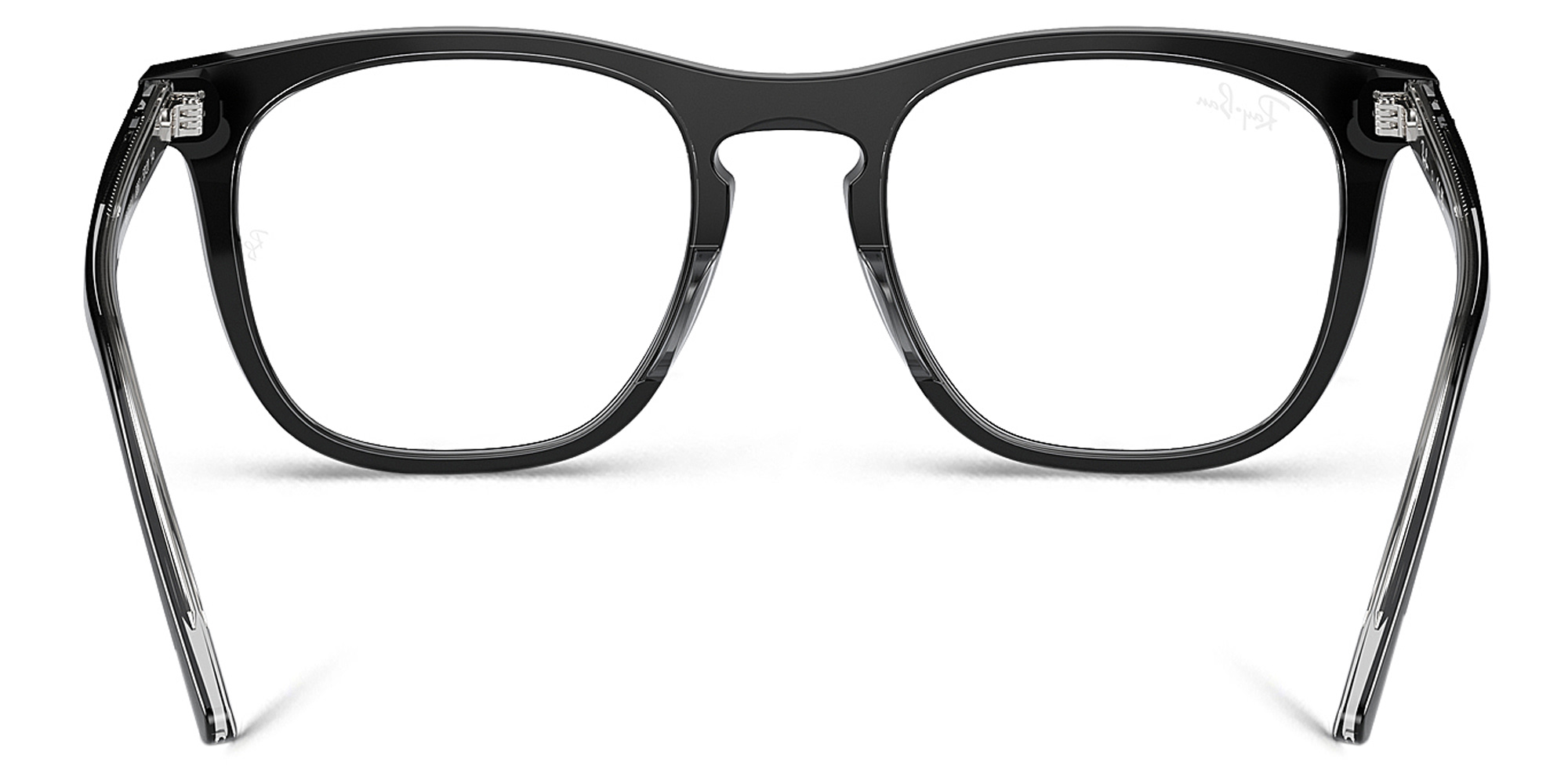 Ray-Ban Optics Unisex Square Eyeglasses in Dark Grey On Transparent Light Grey – Product Photo 4