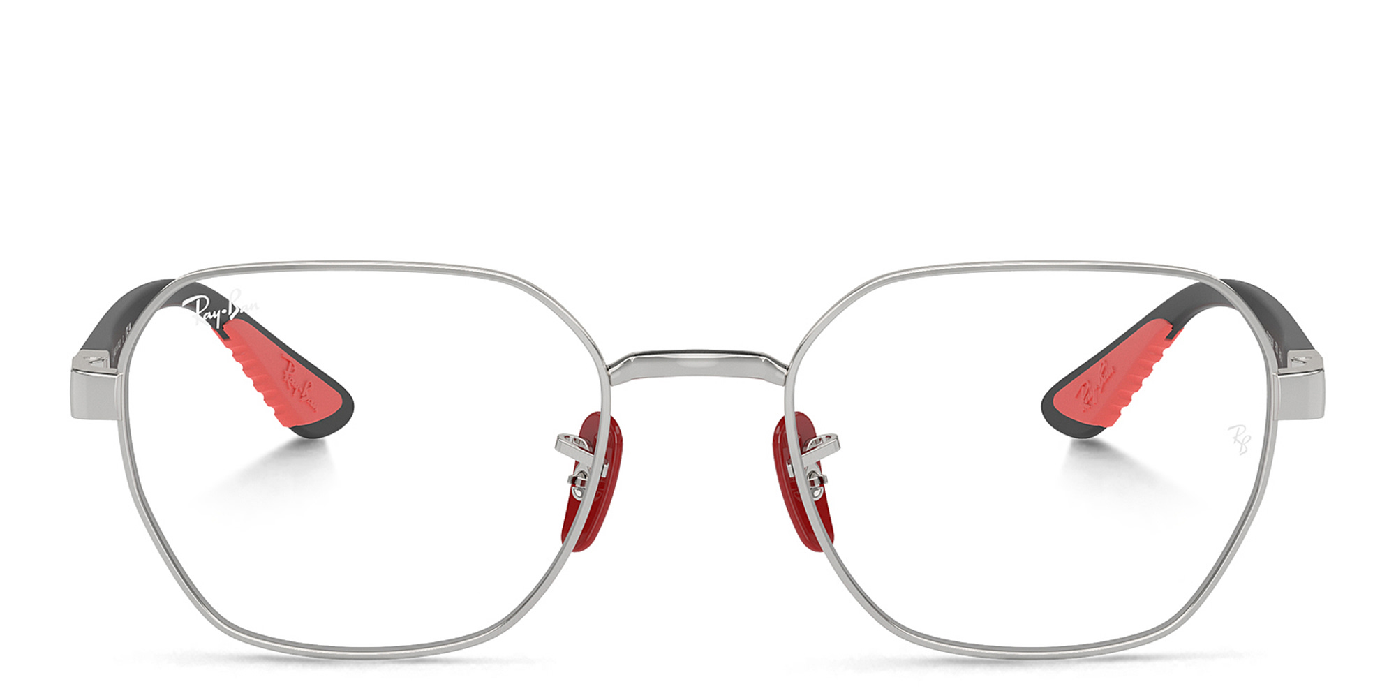 Ray-Ban Optics Scuderia Ferrari Collection Unisex Irregular Eyeglasses in Silver – Product Photo 1