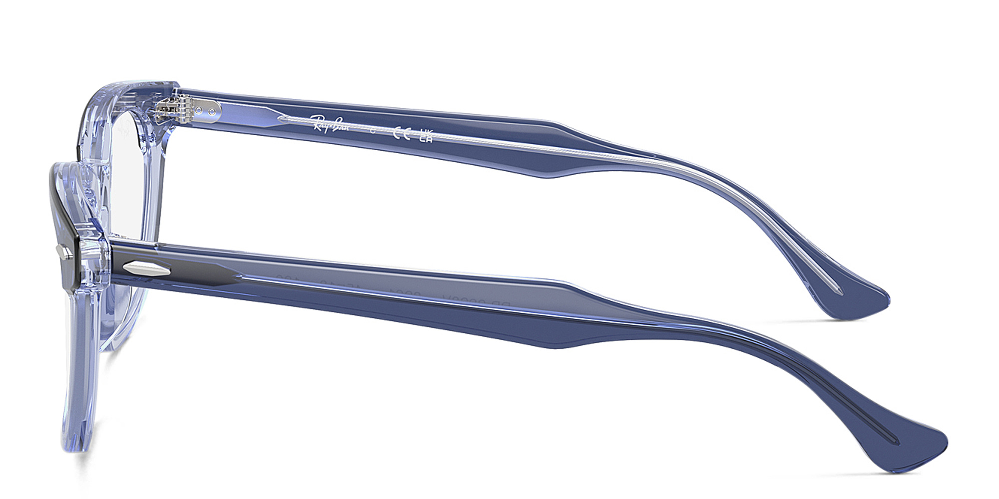 Ray-Ban Junior Optics Kids Square Eyeglasses in Top Violet On Transparent Violet – Product Photo 3