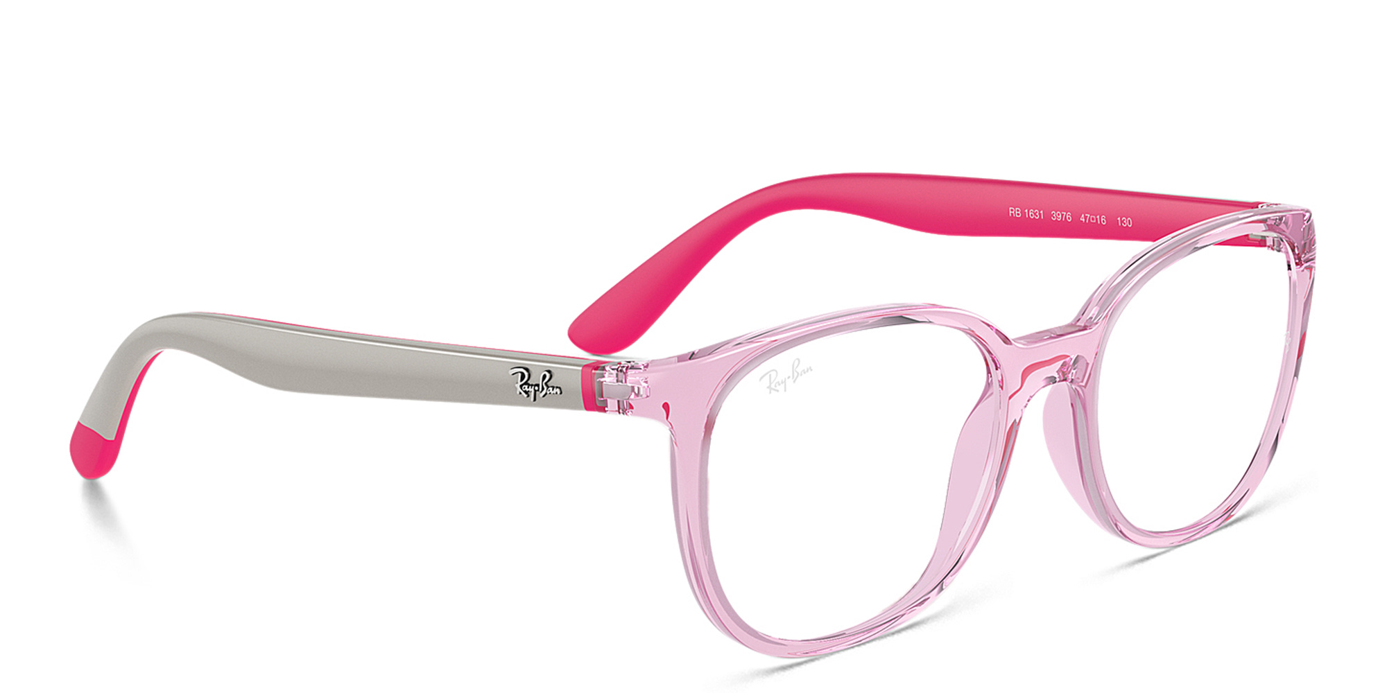 Shop Ray-Ban Junior Optics Kids Panthos Eyeglasses in Pink online.