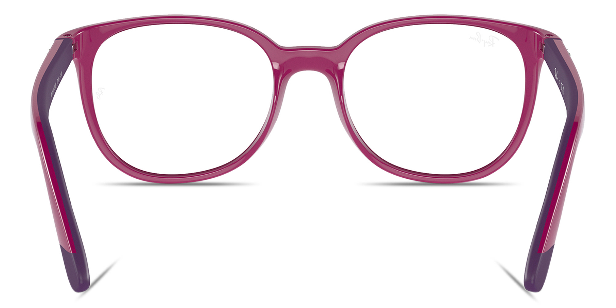 Shop Ray-Ban Junior Optics Kids Bio-Based Panthos Eyeglasses in Fucsia On Rubber Violet online.
