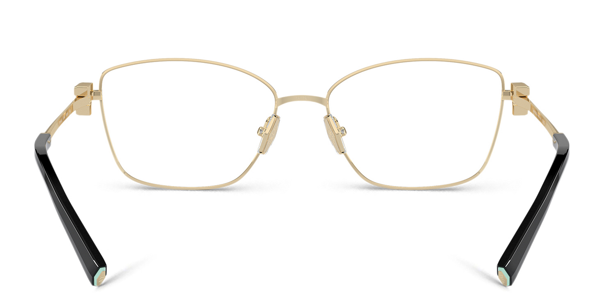 Shop TIFFANY T Motif Butterfly Eyeglasses in Black On Pale Gold online.