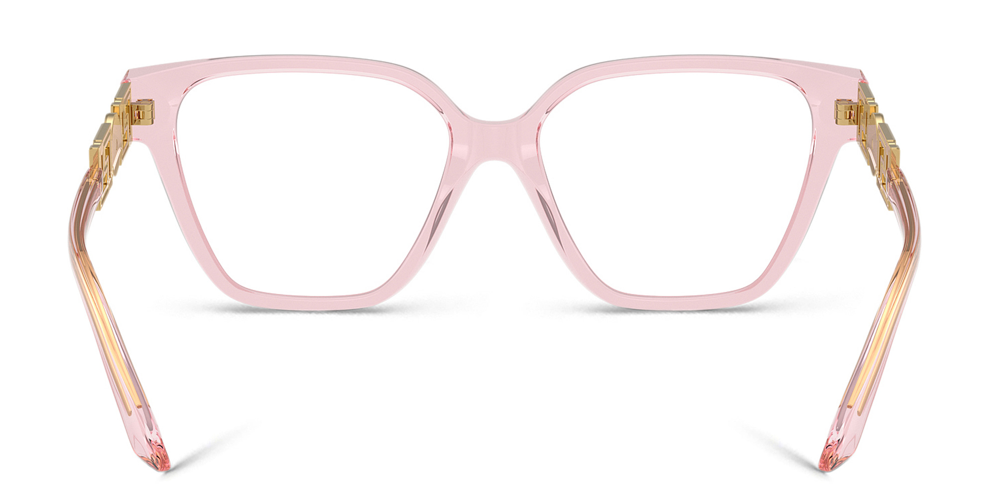 VERSACE Medusa Irregular Eyeglasses in Transparent Pink – Product Photo 4