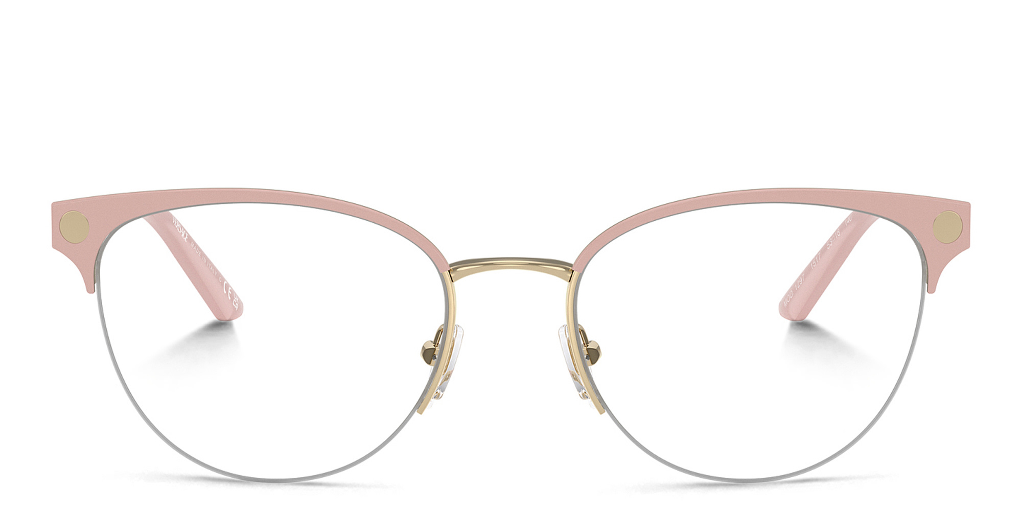 VERSACE Greca Half-Rim Cat-Eye Eyeglasses in Pink – Product Photo 1