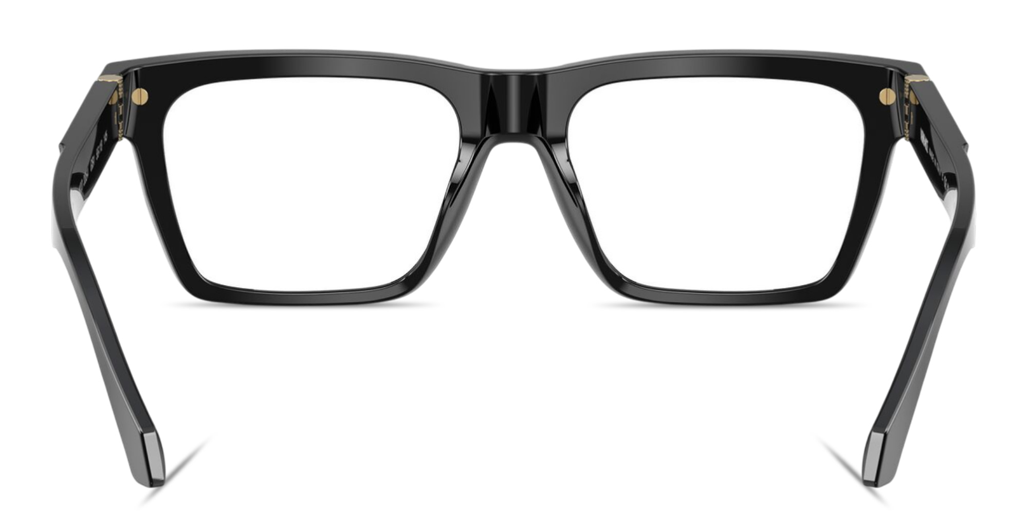 Shop VERSACE Medusa Rectangle Eyeglasses in Shiny Black online.