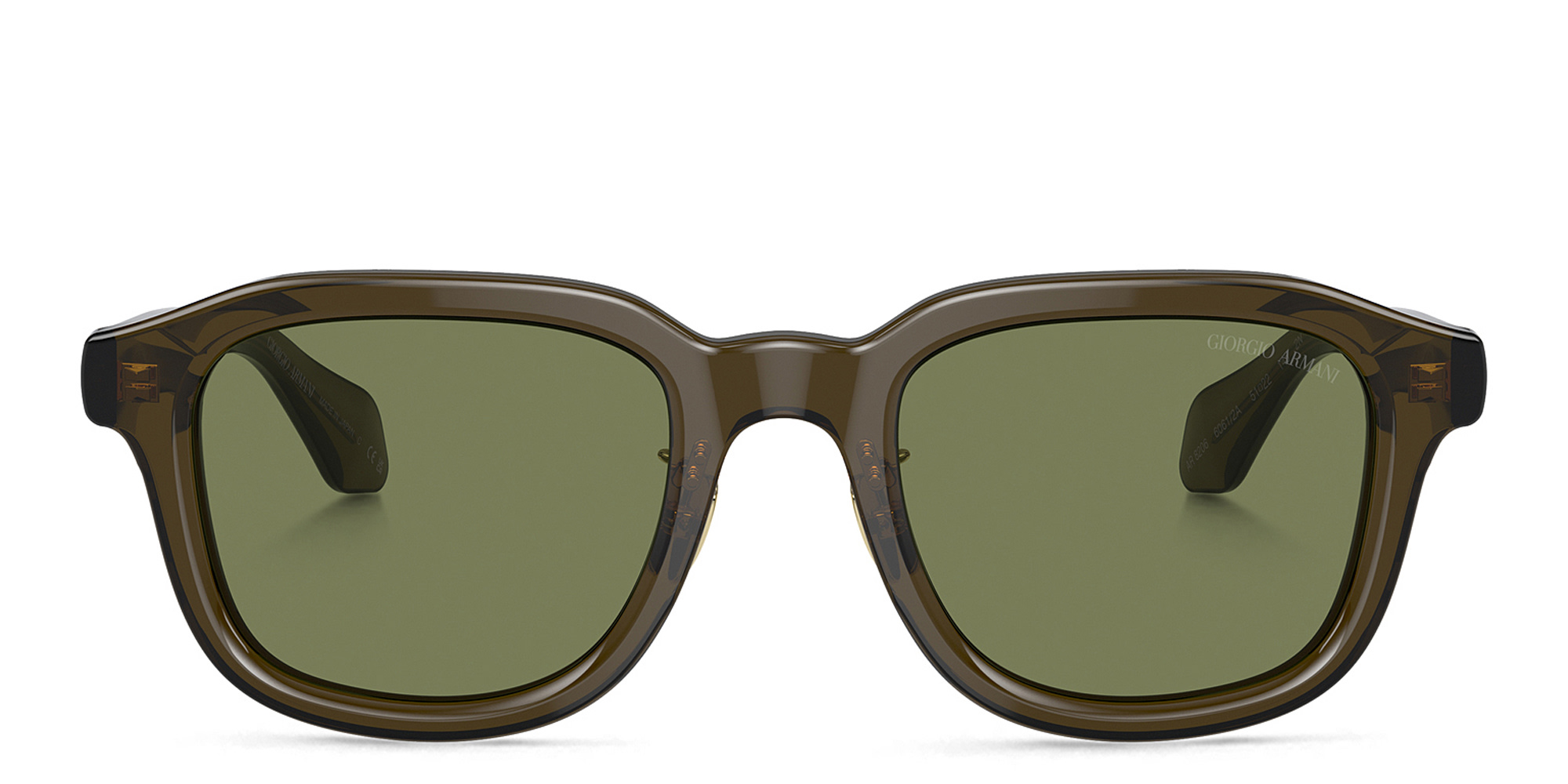 Shop GIORGIO ARMANI Logo Square Sunglasses in Green online.