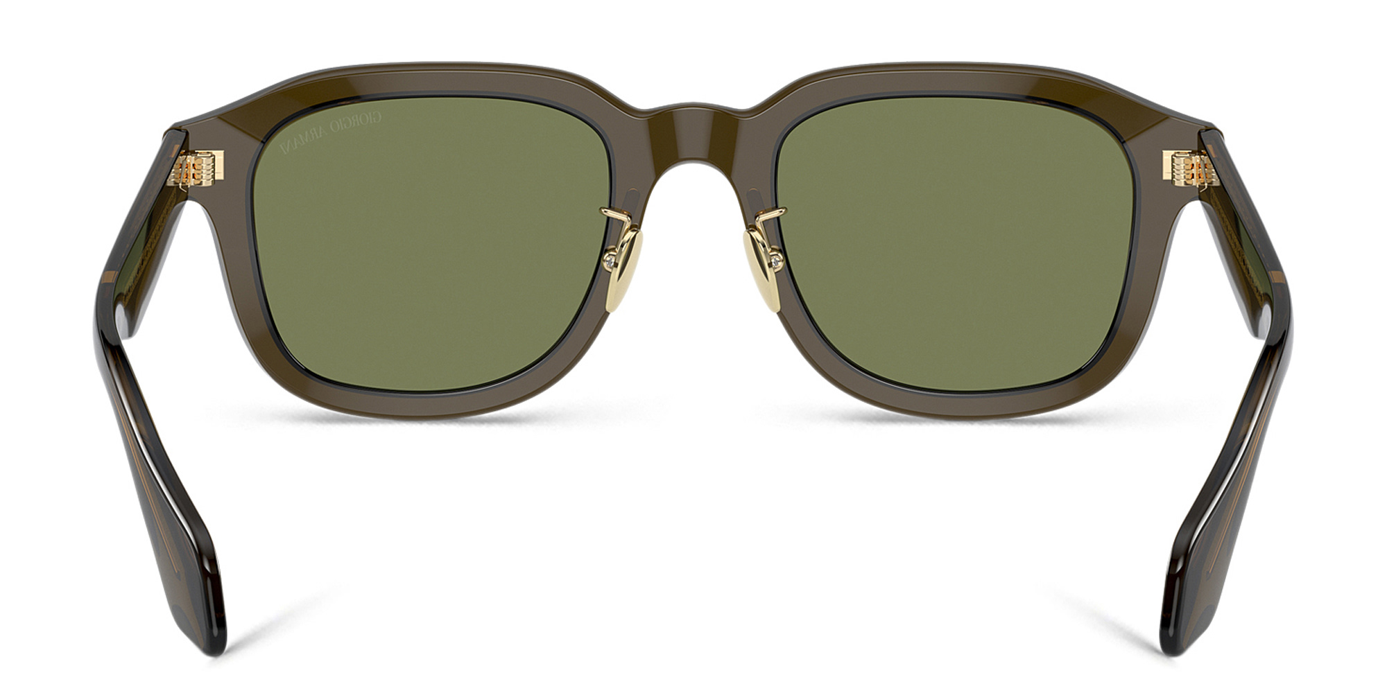 Shop GIORGIO ARMANI Logo Square Sunglasses in Green online.