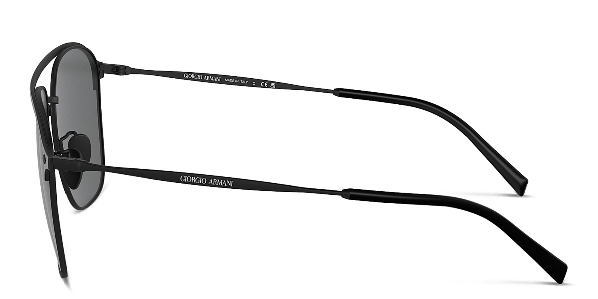 نظارات شمسية مربّعة بشعار العلامة من جورجو أرماني بلون أسود مطفي - صورة المنتج 3