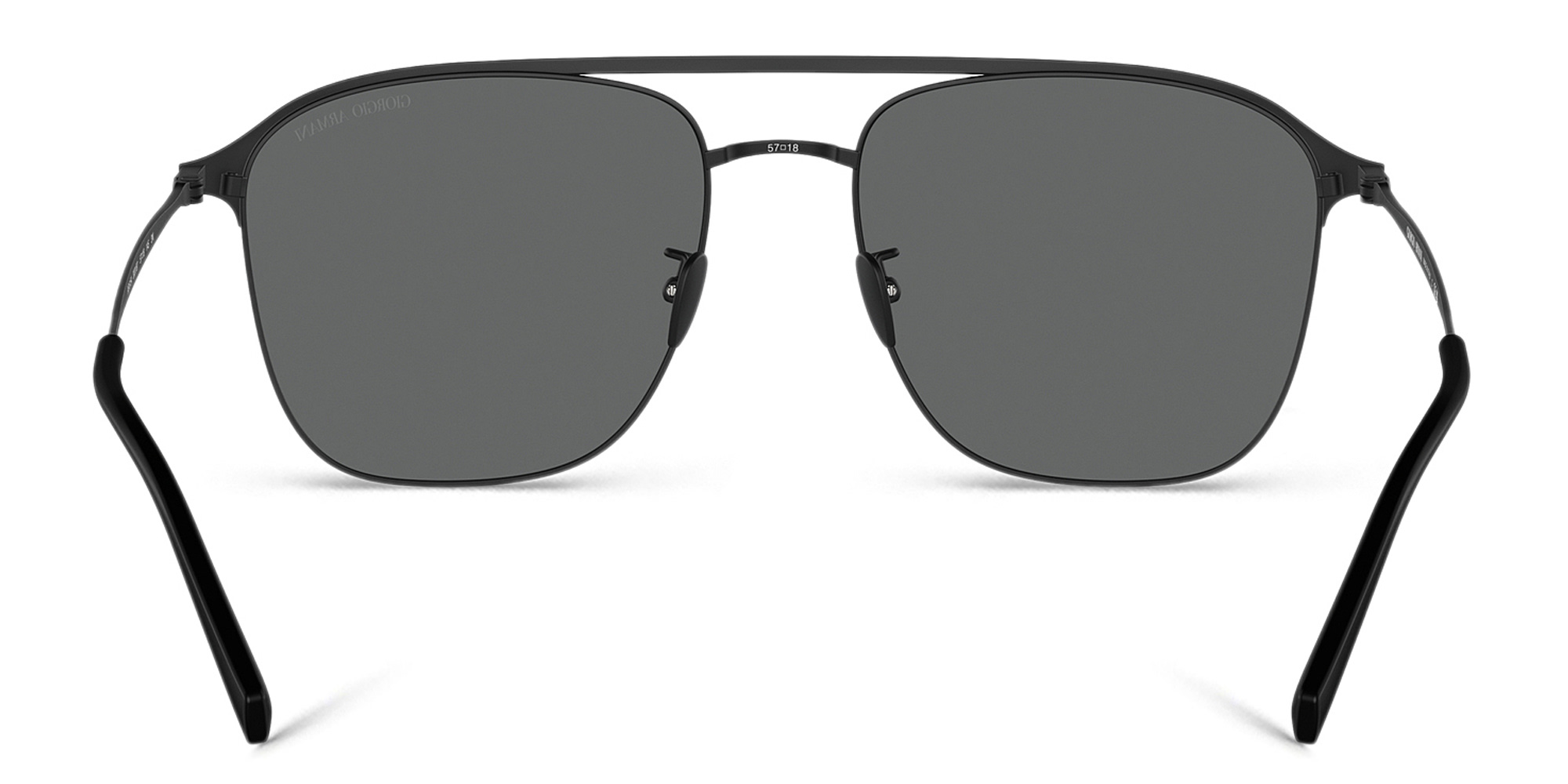 نظارات شمسية مربّعة بشعار العلامة من جورجو أرماني بلون أسود مطفي - صورة المنتج 4