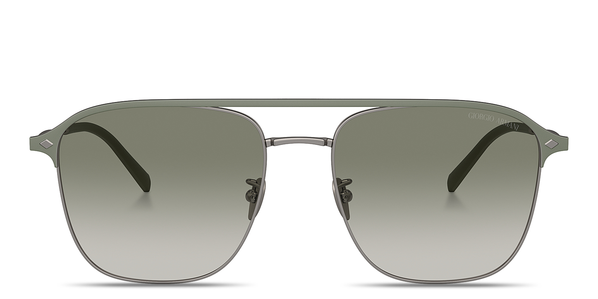 نظارات شمسية مربّعة بشعار العلامة من جورجو أرماني بلون رصاصي - صورة المنتج 1