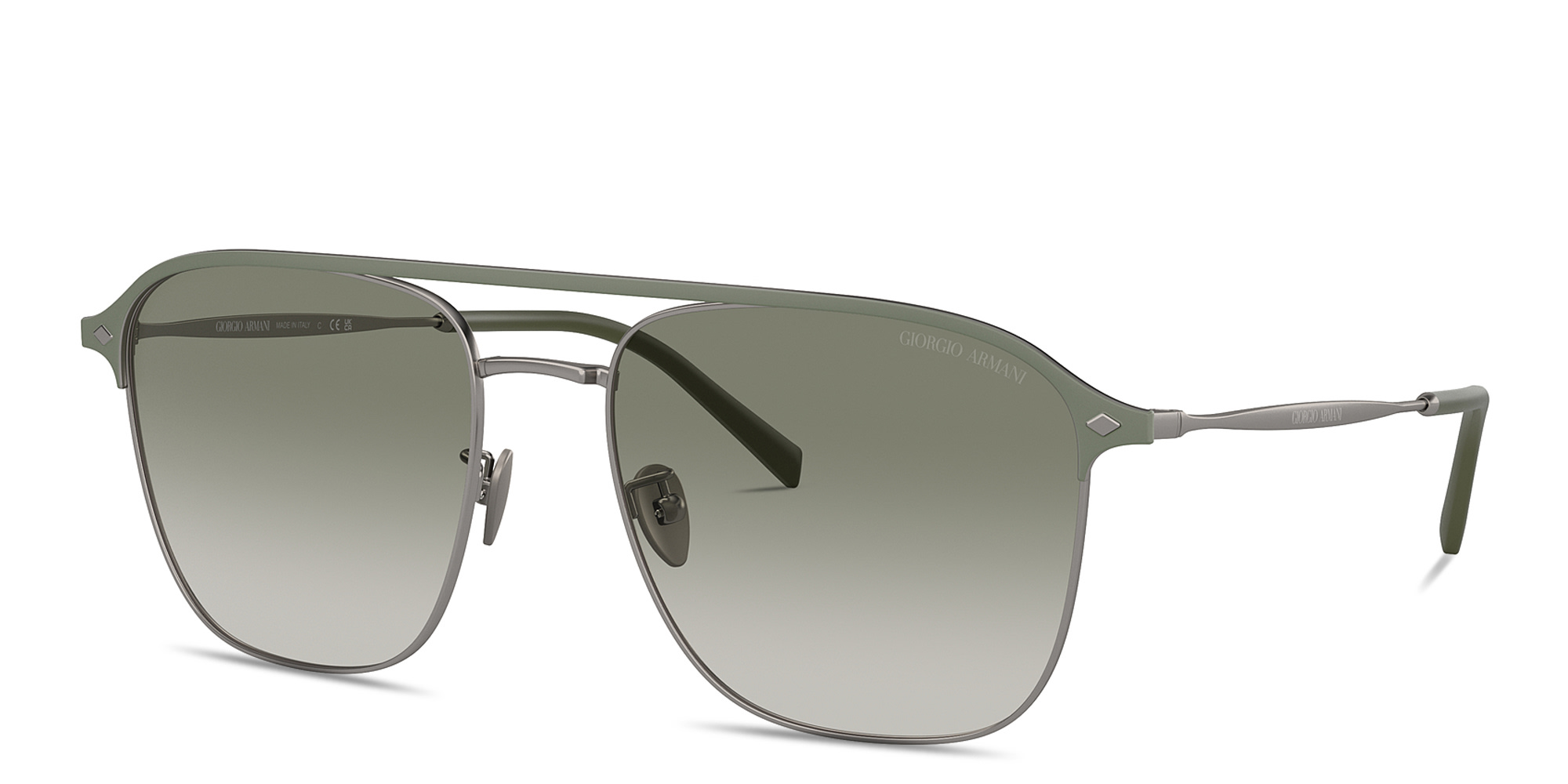 نظارات شمسية مربّعة بشعار العلامة من جورجو أرماني بلون رصاصي - صورة المنتج 2