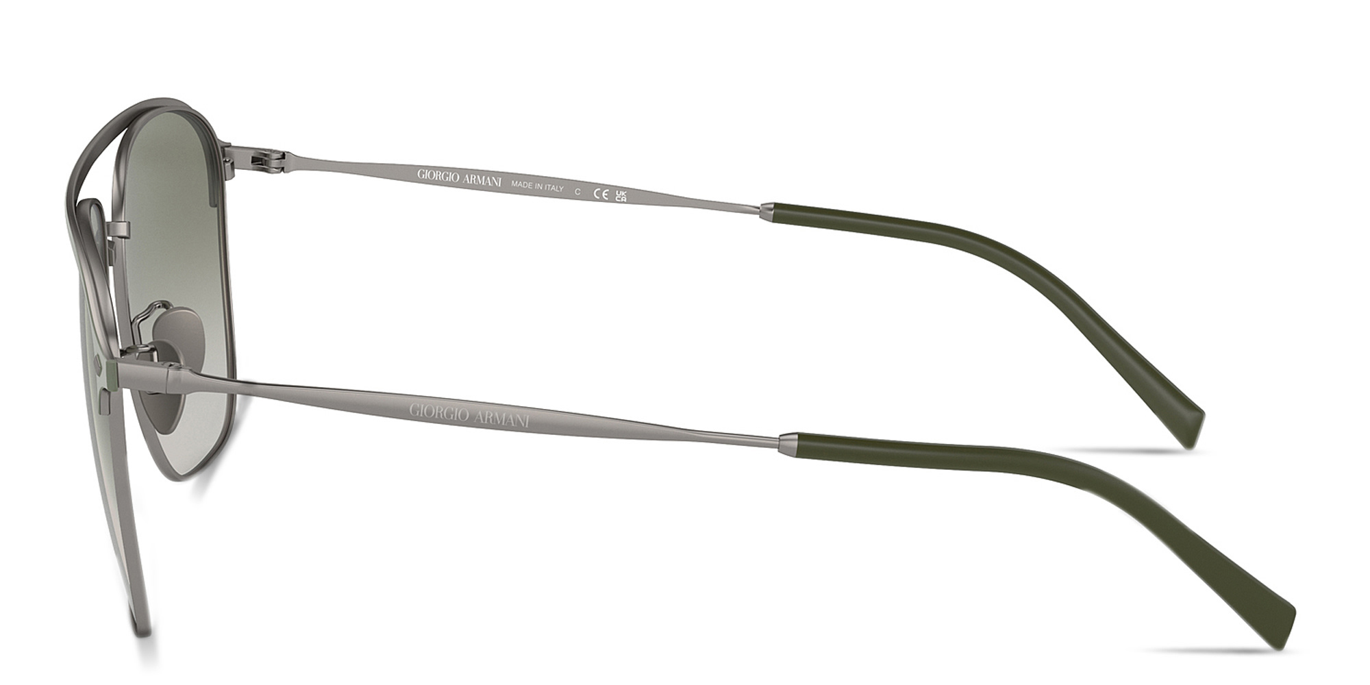 نظارات شمسية مربّعة بشعار العلامة من جورجو أرماني بلون رصاصي - صورة المنتج 3