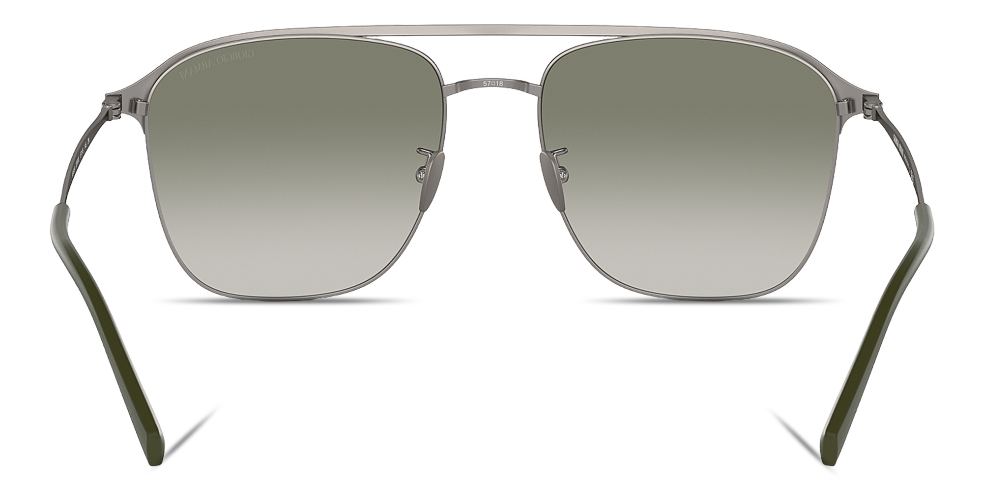 نظارات شمسية مربّعة بشعار العلامة من جورجو أرماني بلون رصاصي - صورة المنتج 4