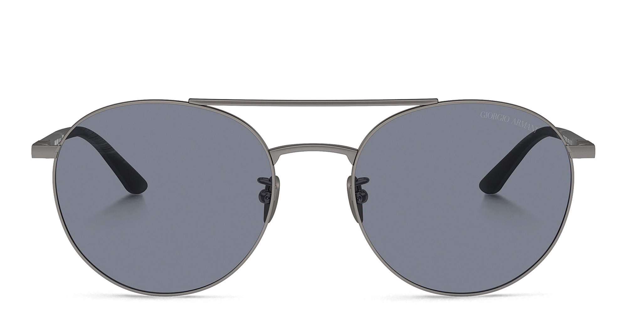 تسوق نظارات شمسية دائرية بشعار العلامة جورجو أرماني بلون رصاصي أونلاين.