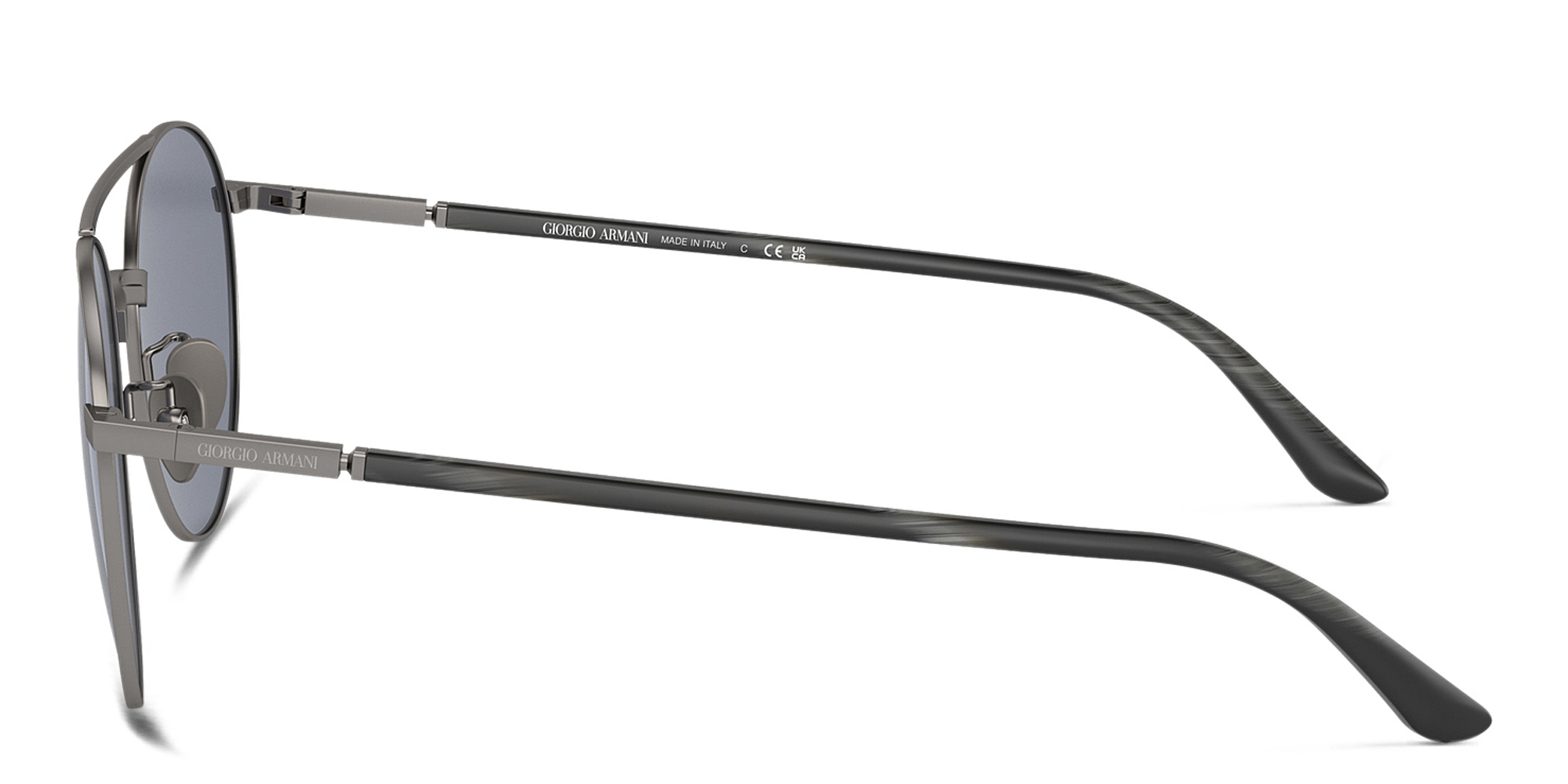 تسوق نظارات شمسية دائرية بشعار العلامة جورجو أرماني بلون رصاصي أونلاين.